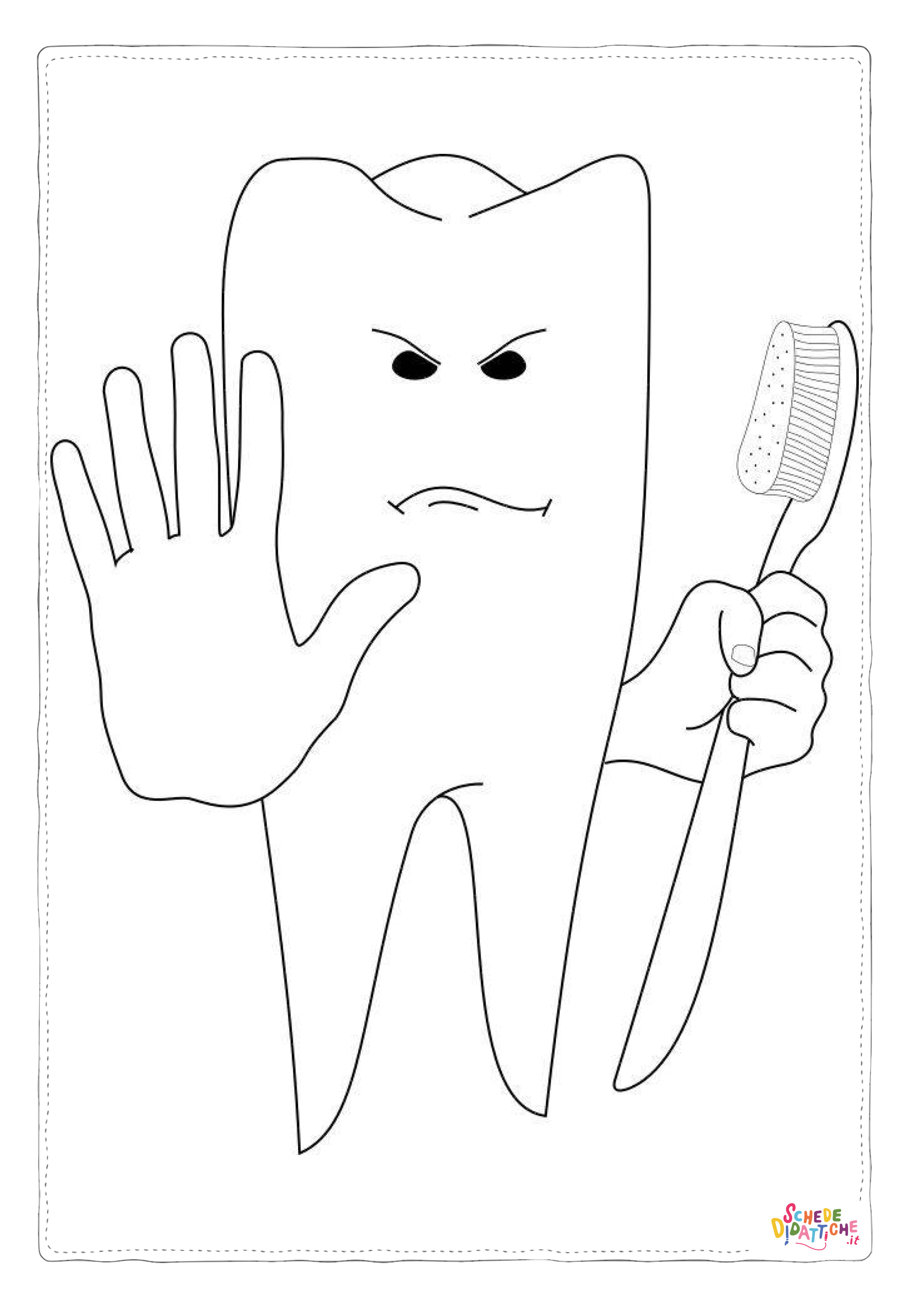 Disegno "Disegno di dentista da stampare e colorare" Disegno di dentista da stampare e colorare