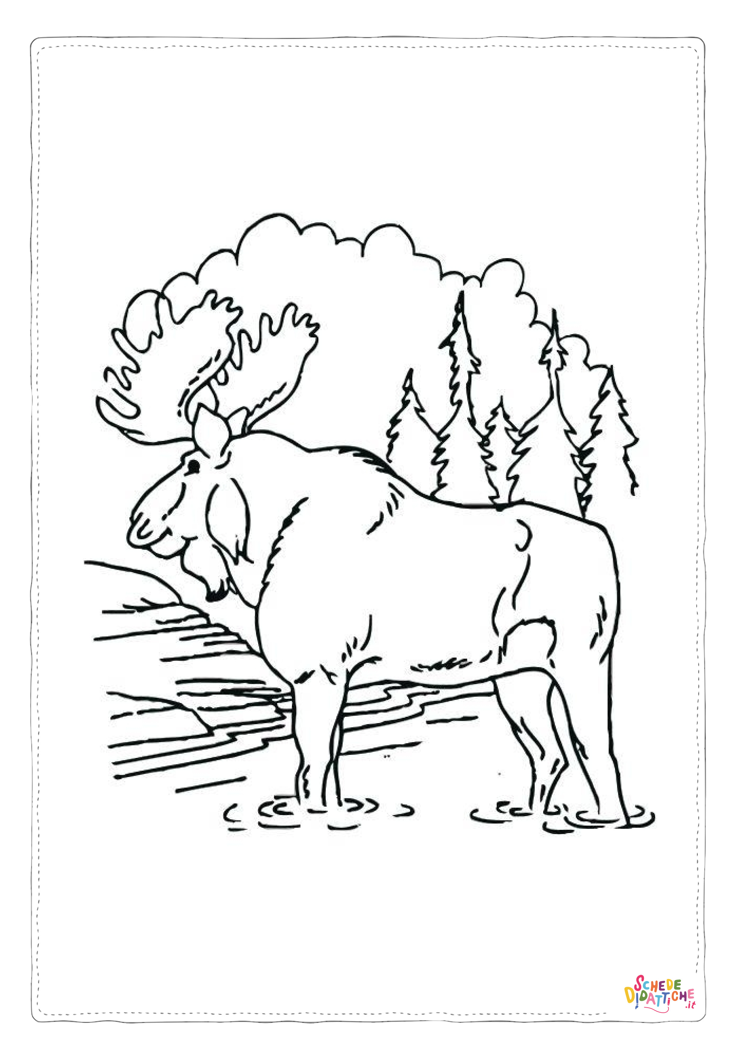 Disegno "Disegno di alce da stampare e colorare 29" Disegno di alce da stampare e colorare 29
