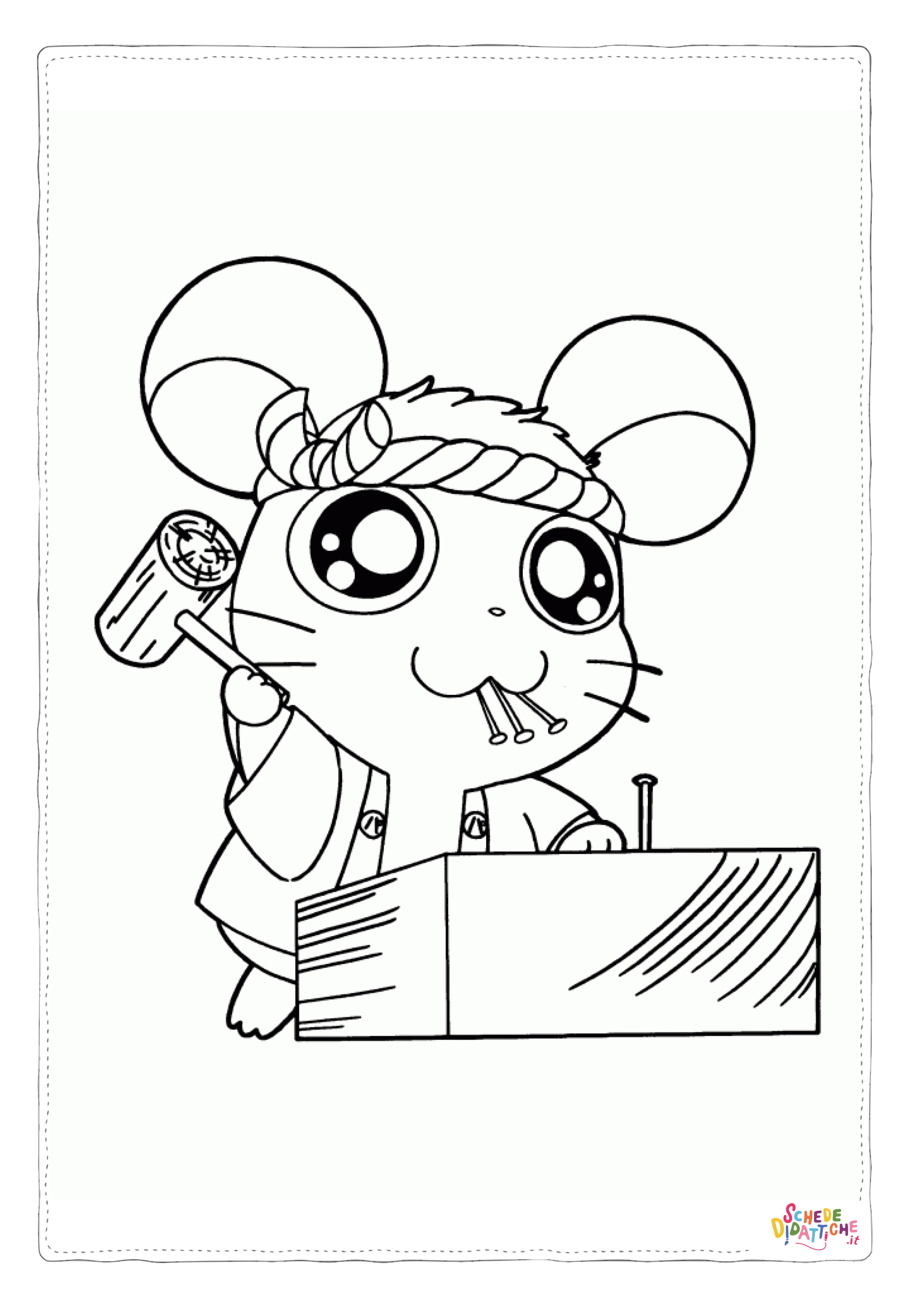 Disegno "Disegno di Hamtaro da stampare e colorare 22" Disegno di Hamtaro da stampare e colorare 22
