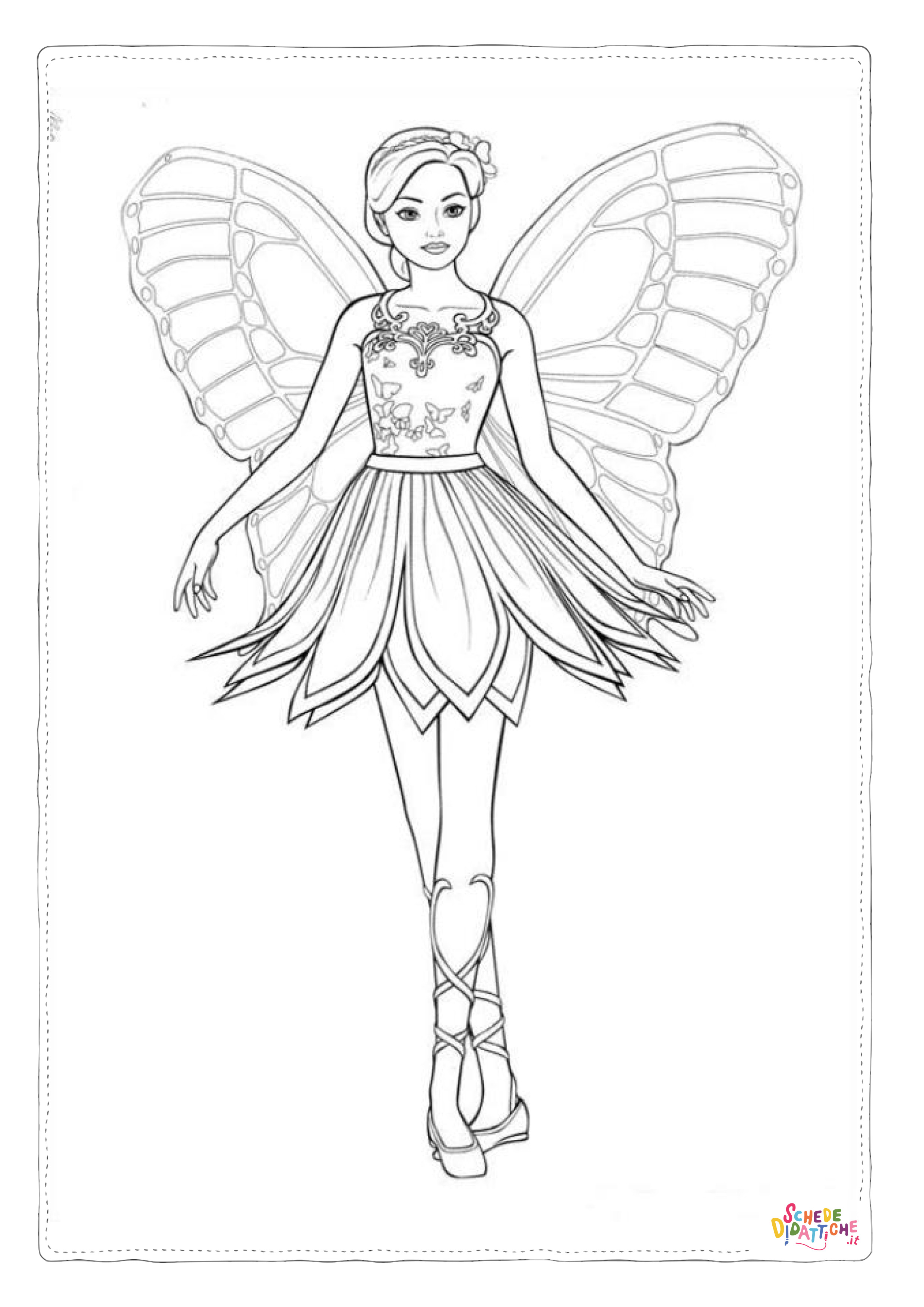 Disegno "Disegno di Barbie Fatina da stampare e colorare 6" Disegno di Barbie Fatina da stampare e colorare 6
