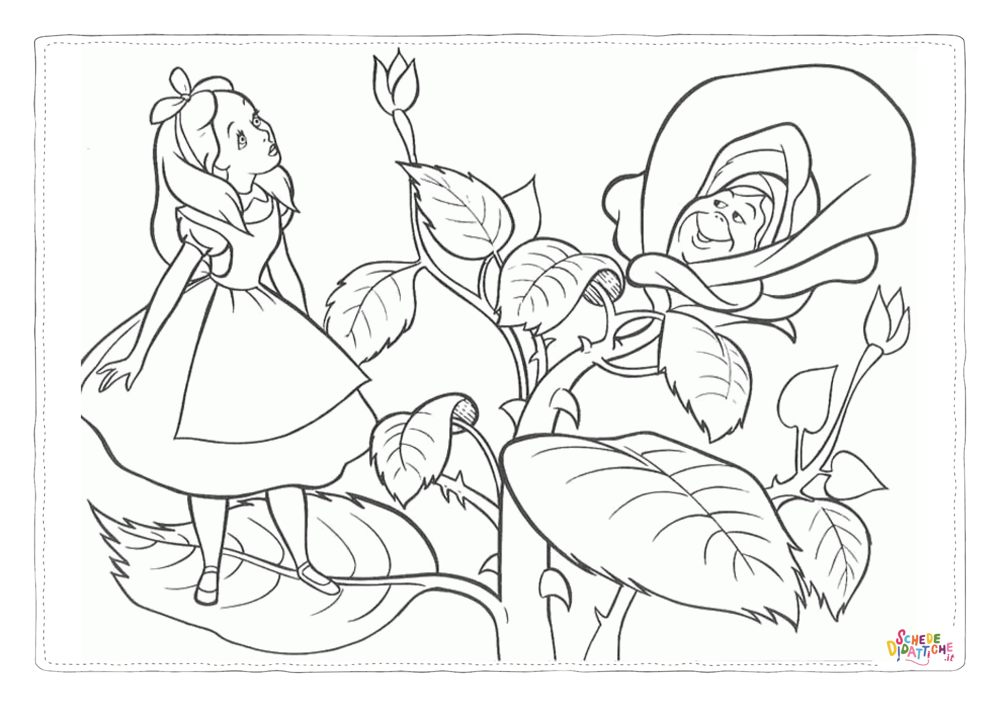 Disegno di Alice nel paese delle meraviglie da stampare e colorare 16