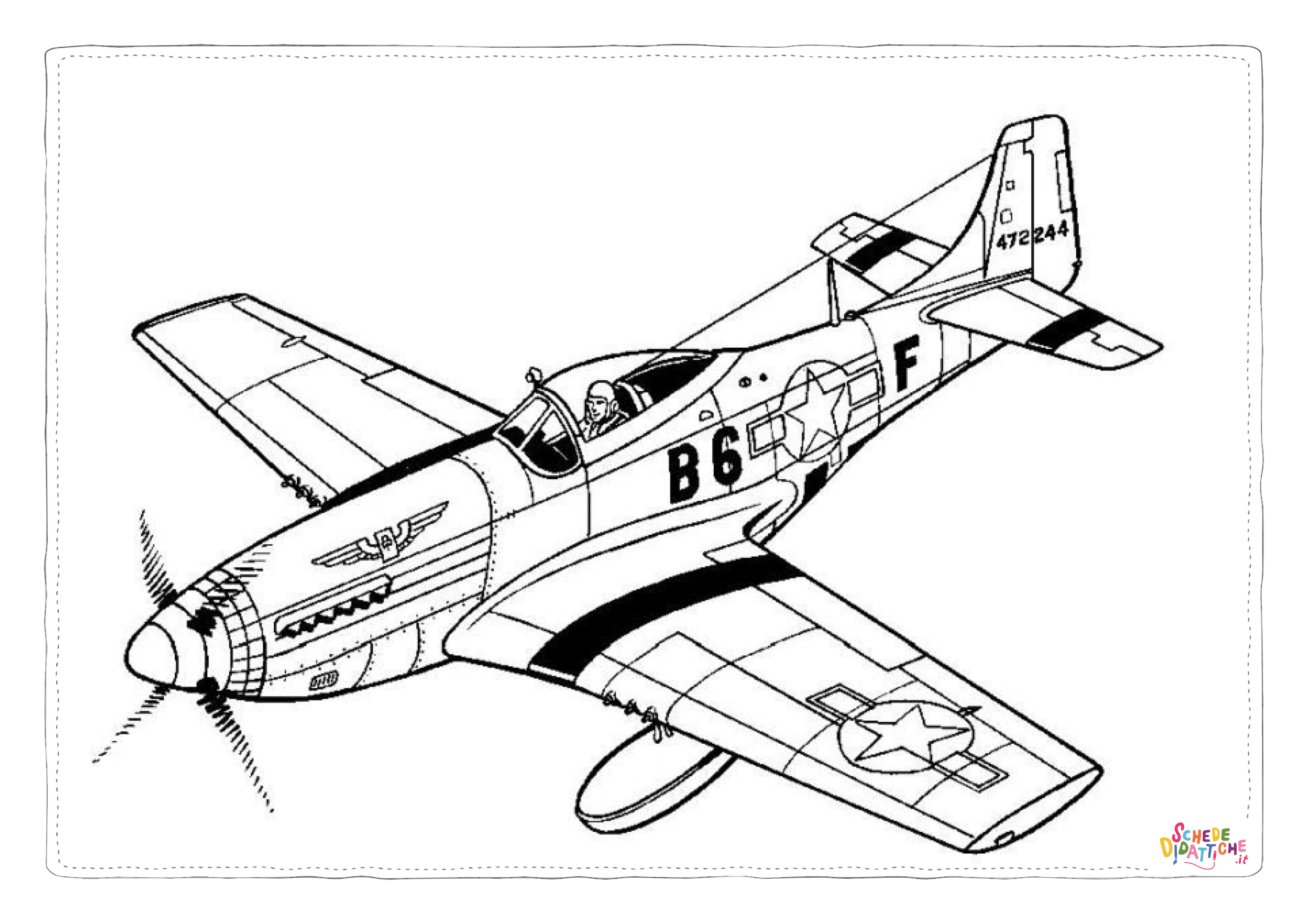 Disegno "Disegno di aereo militare da stampare e colorare 59" Disegno di aereo militare da stampare e colorare 59