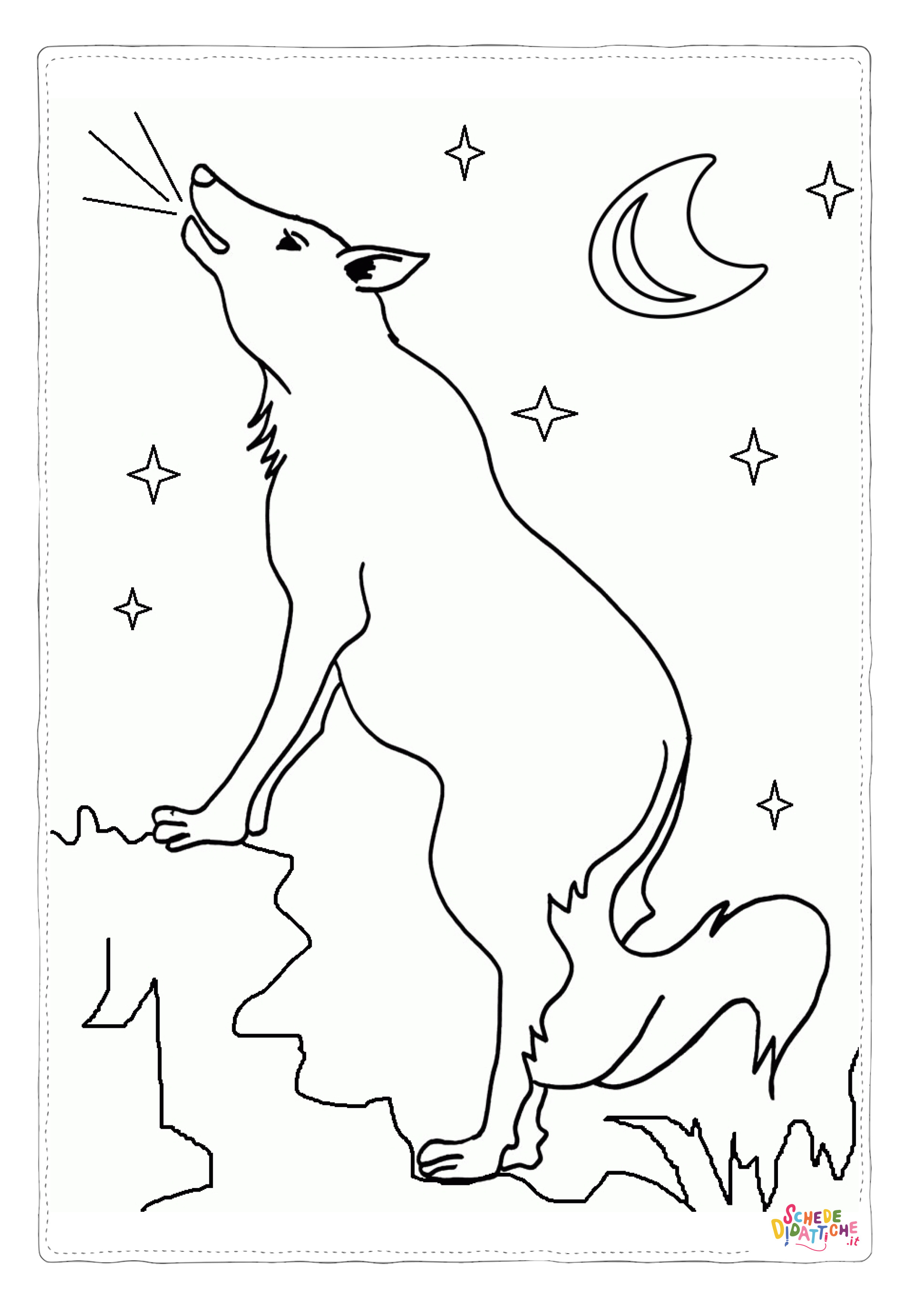 Disegno di lupo da stampare e colorare 41