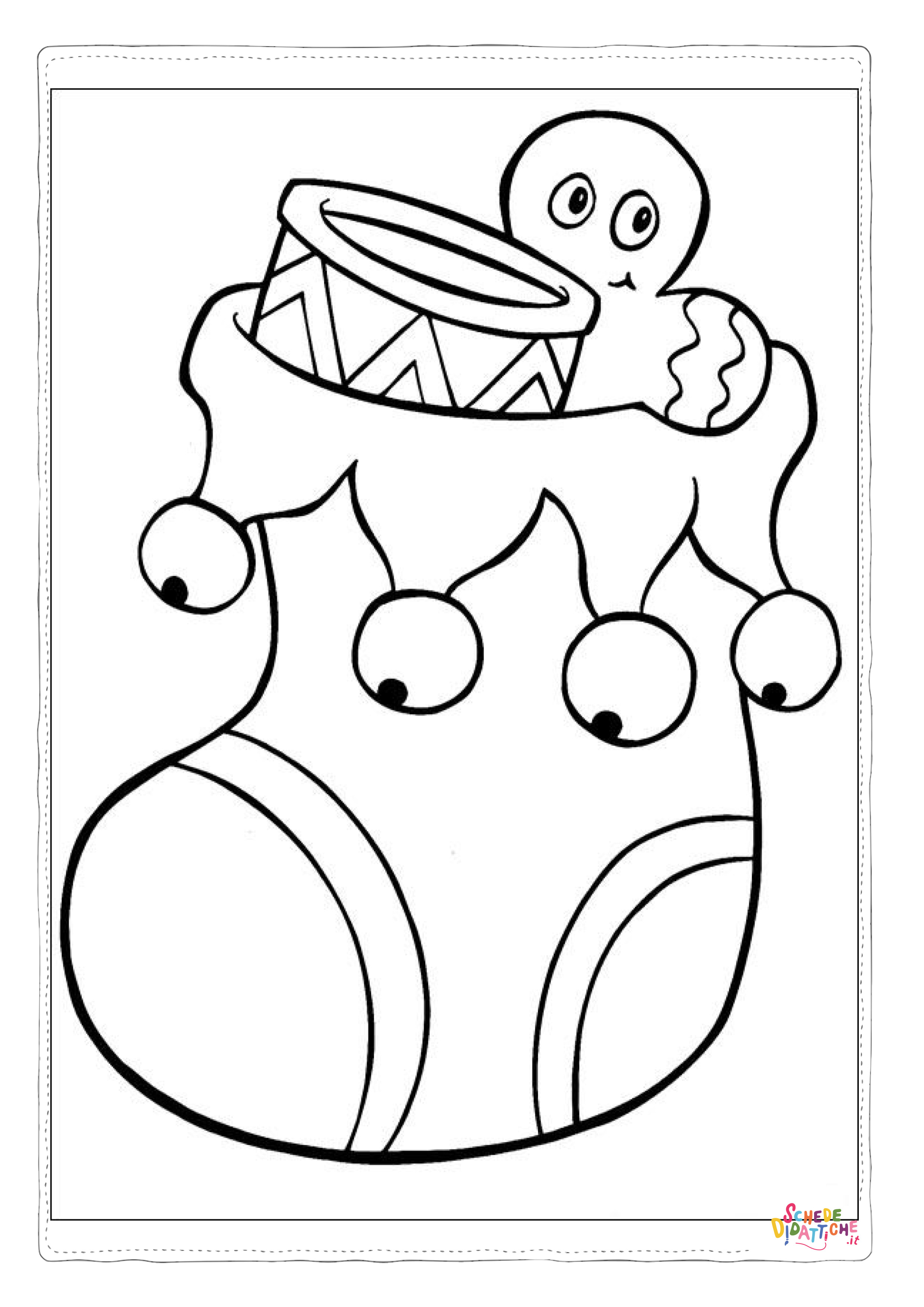 Disegno "Disegno di calza di Natale da stampare e colorare 16" Disegno di calza di Natale da stampare e colorare 16