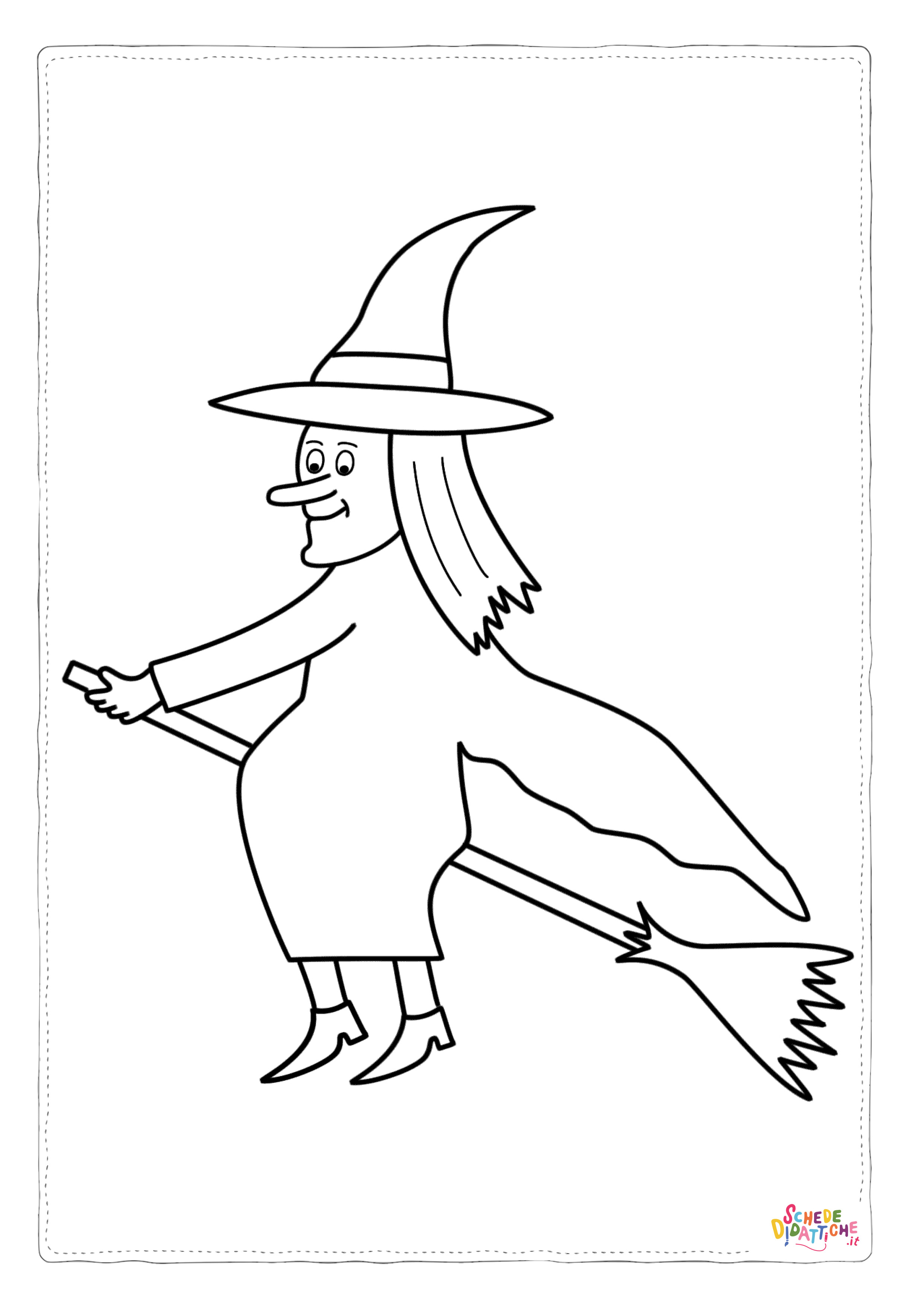 Disegno di Befana da stampare e colorare 11