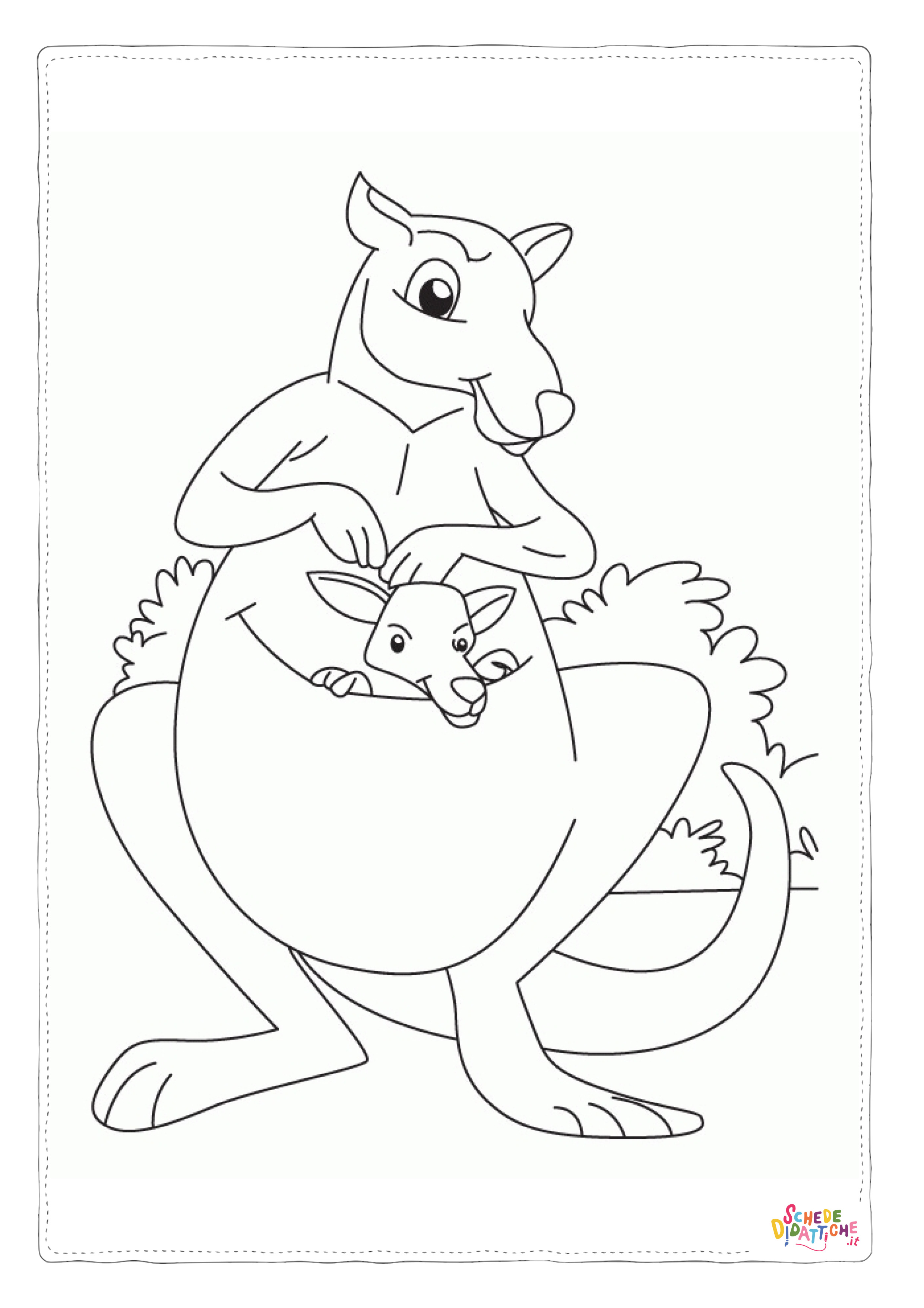 Disegno "Disegno di canguro da stampare e colorare 4" Disegno di canguro da stampare e colorare 4