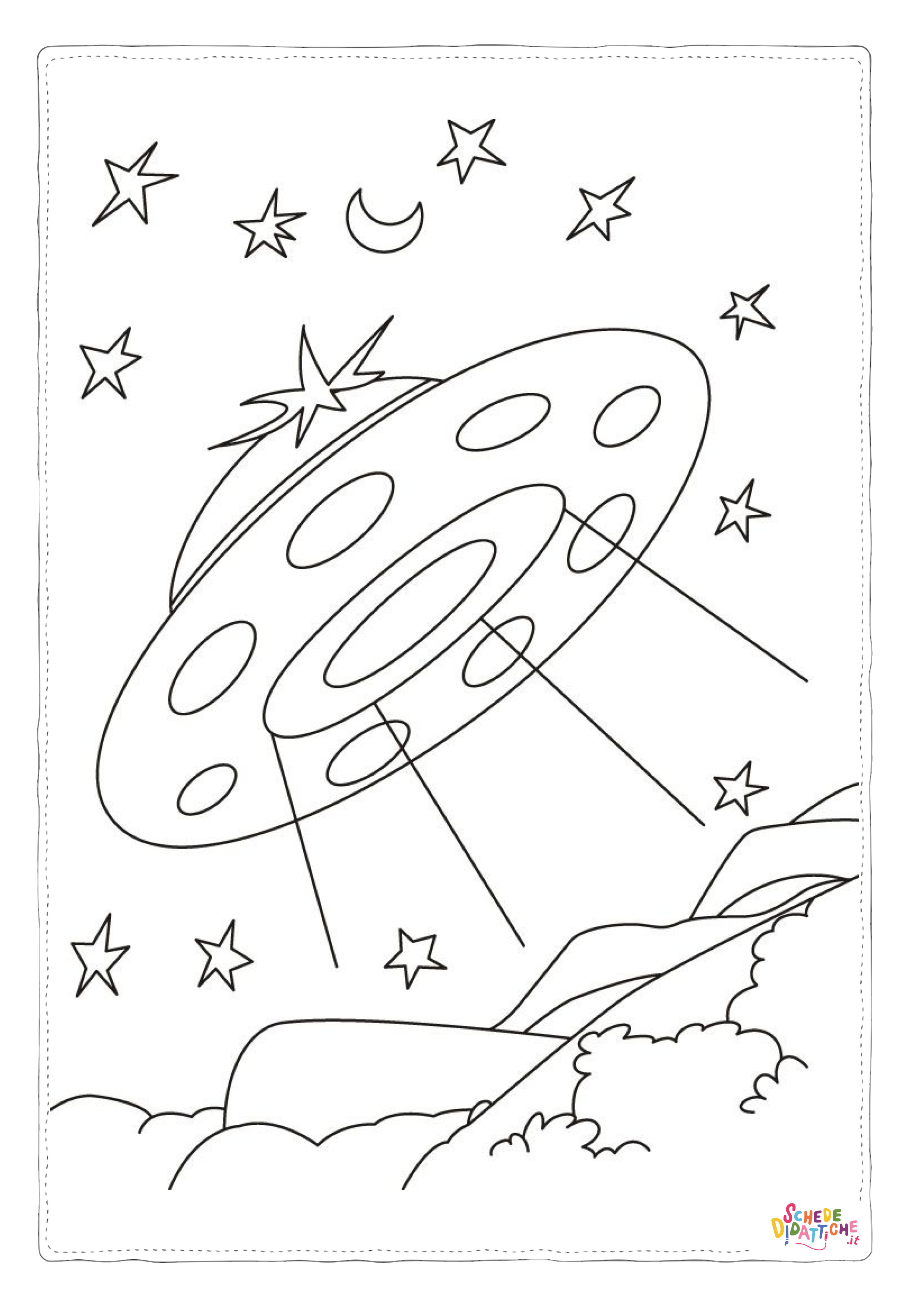 Disegno di ufo da stampare e colorare 2