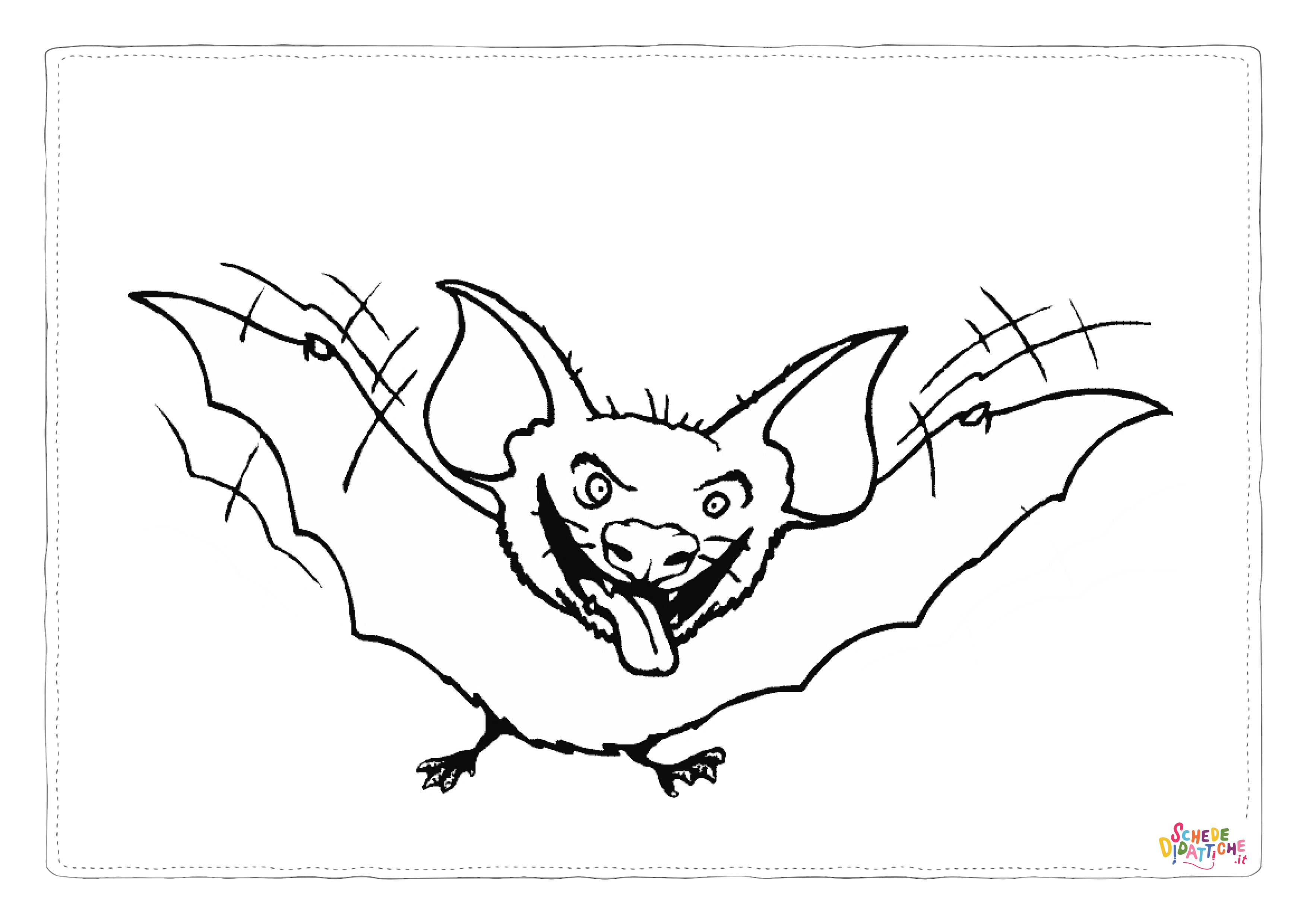 Disegno di pipistrello da stampare e colorare 2