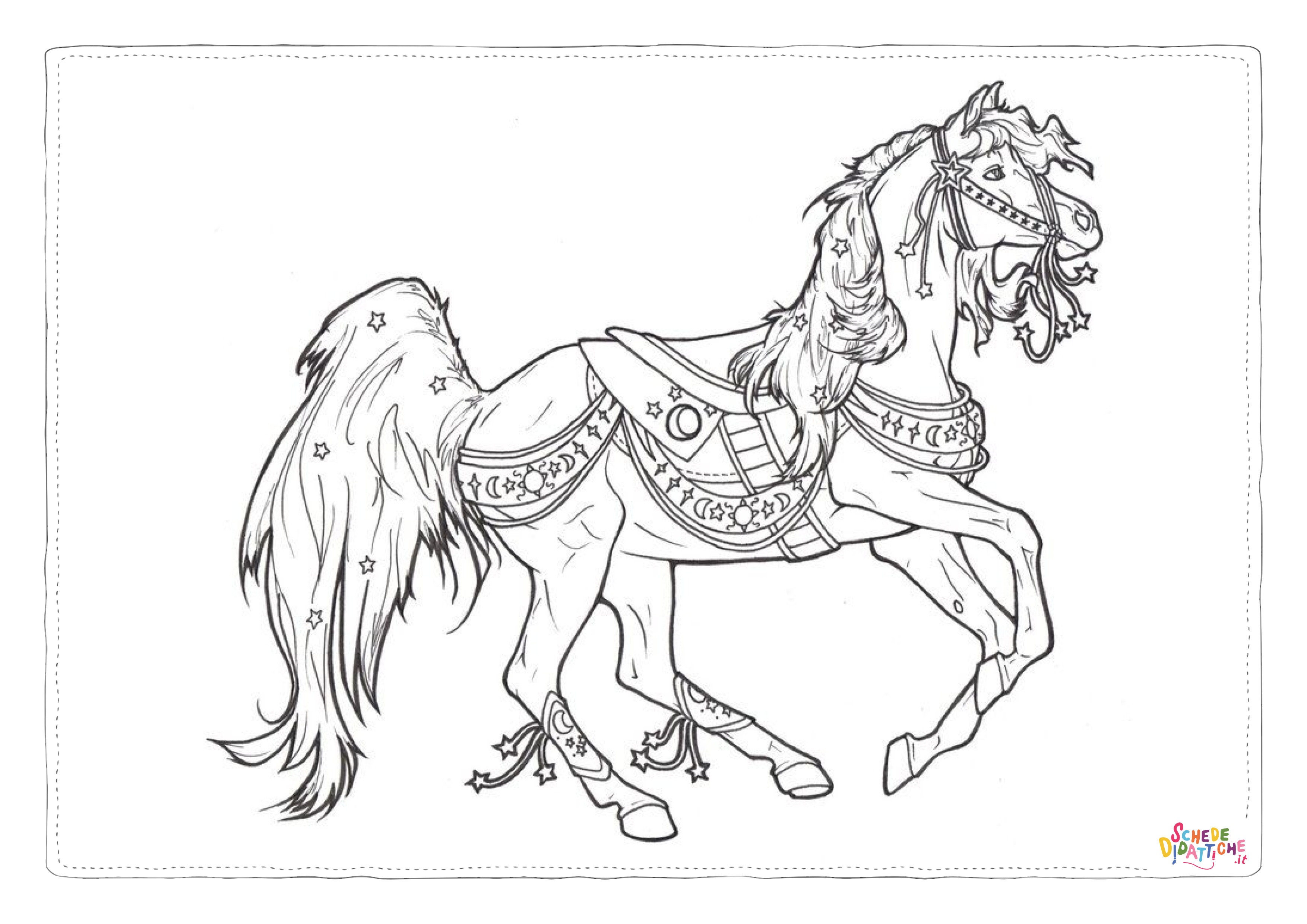 Disegno di equitazione da stampare e colorare 13