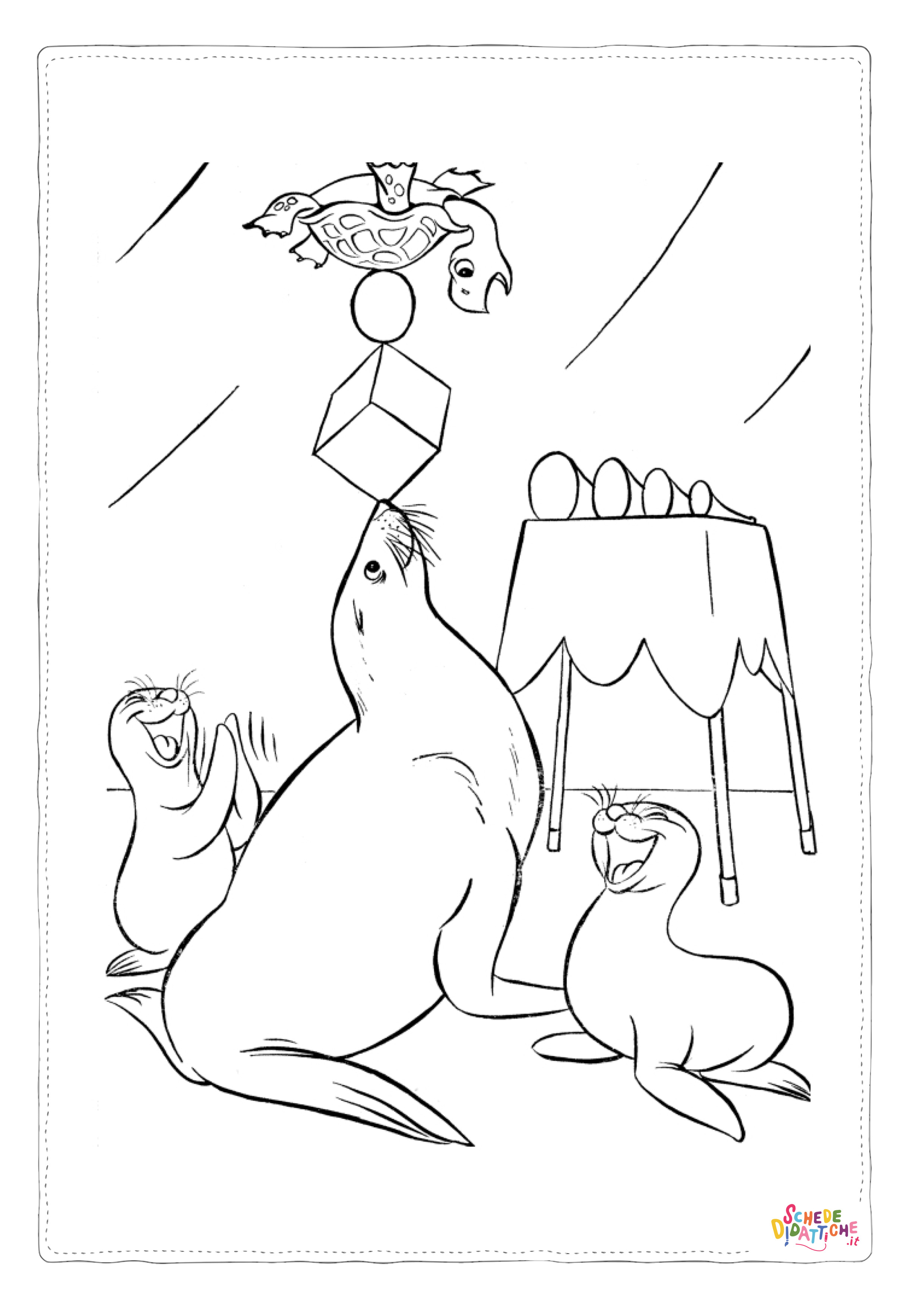 Disegno "Disegno di foca da stampare e colorare 16" Disegno di foca da stampare e colorare 16
