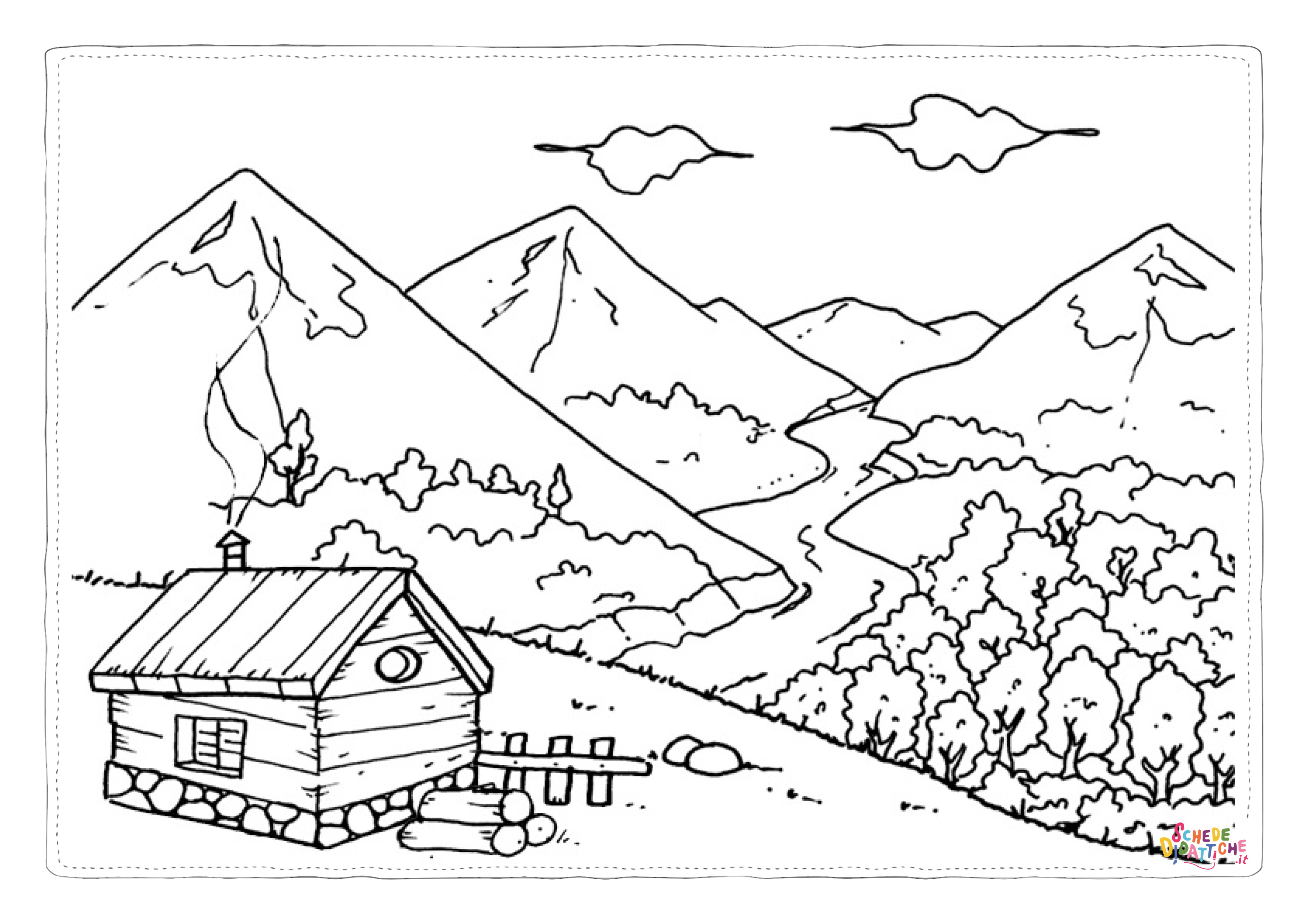 Disegno "Disegno di paesaggio da stampare e colorare 95" Disegno di paesaggio da stampare e colorare 95