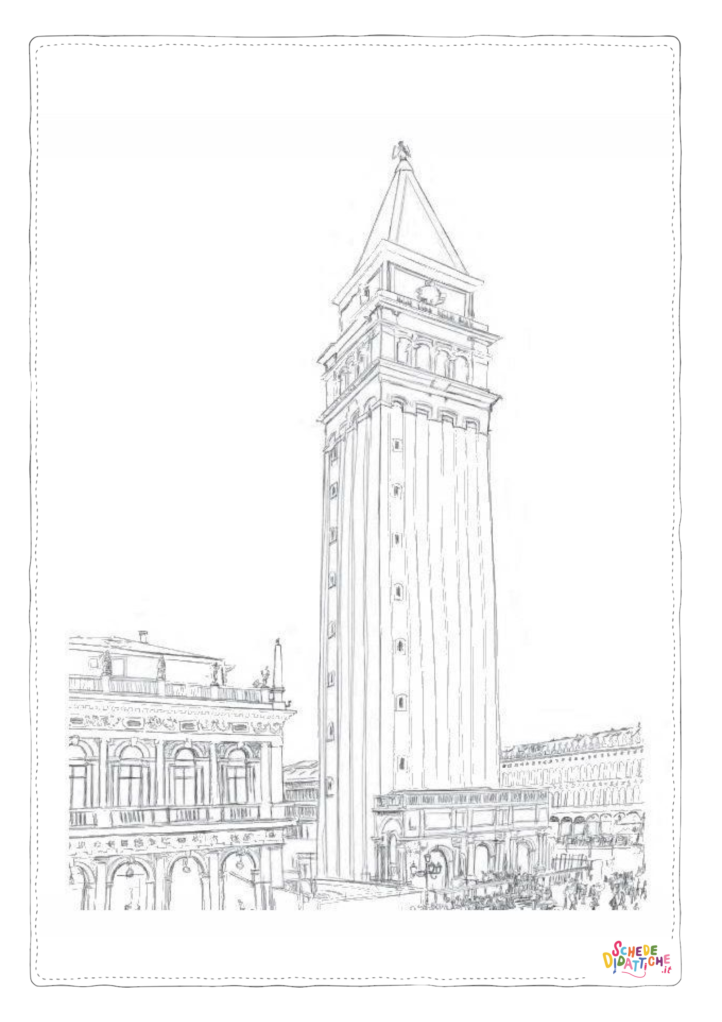 Disegno di monumento famoso da stampare e colorare 63