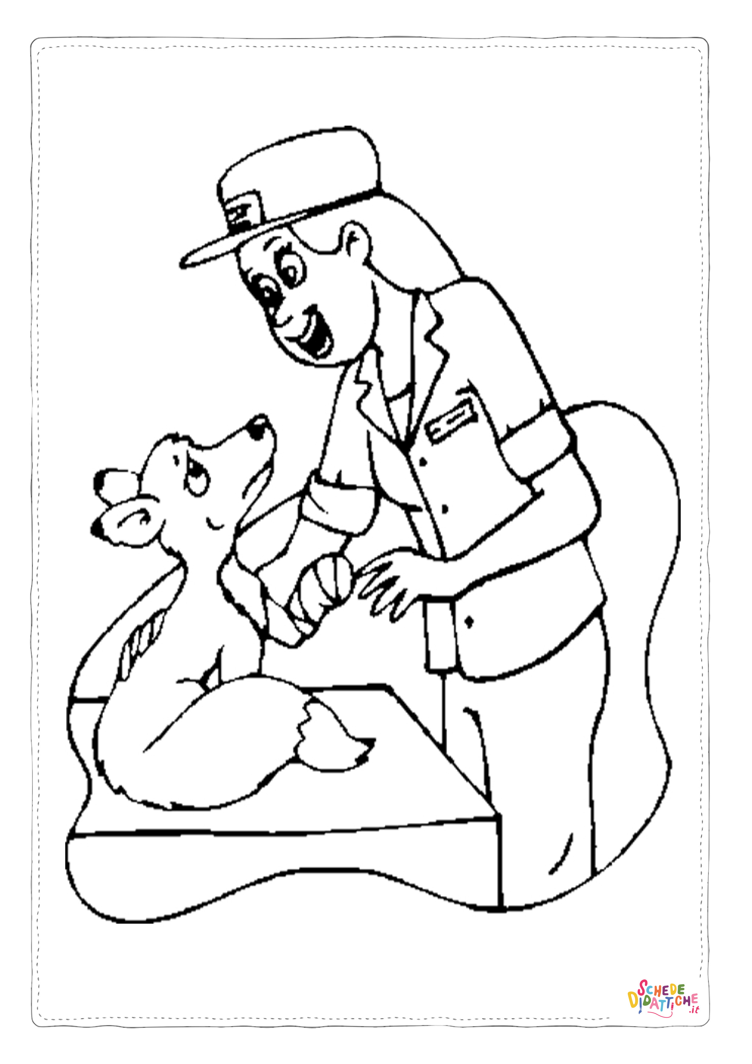 Disegno di veterinario da stampare e colorare