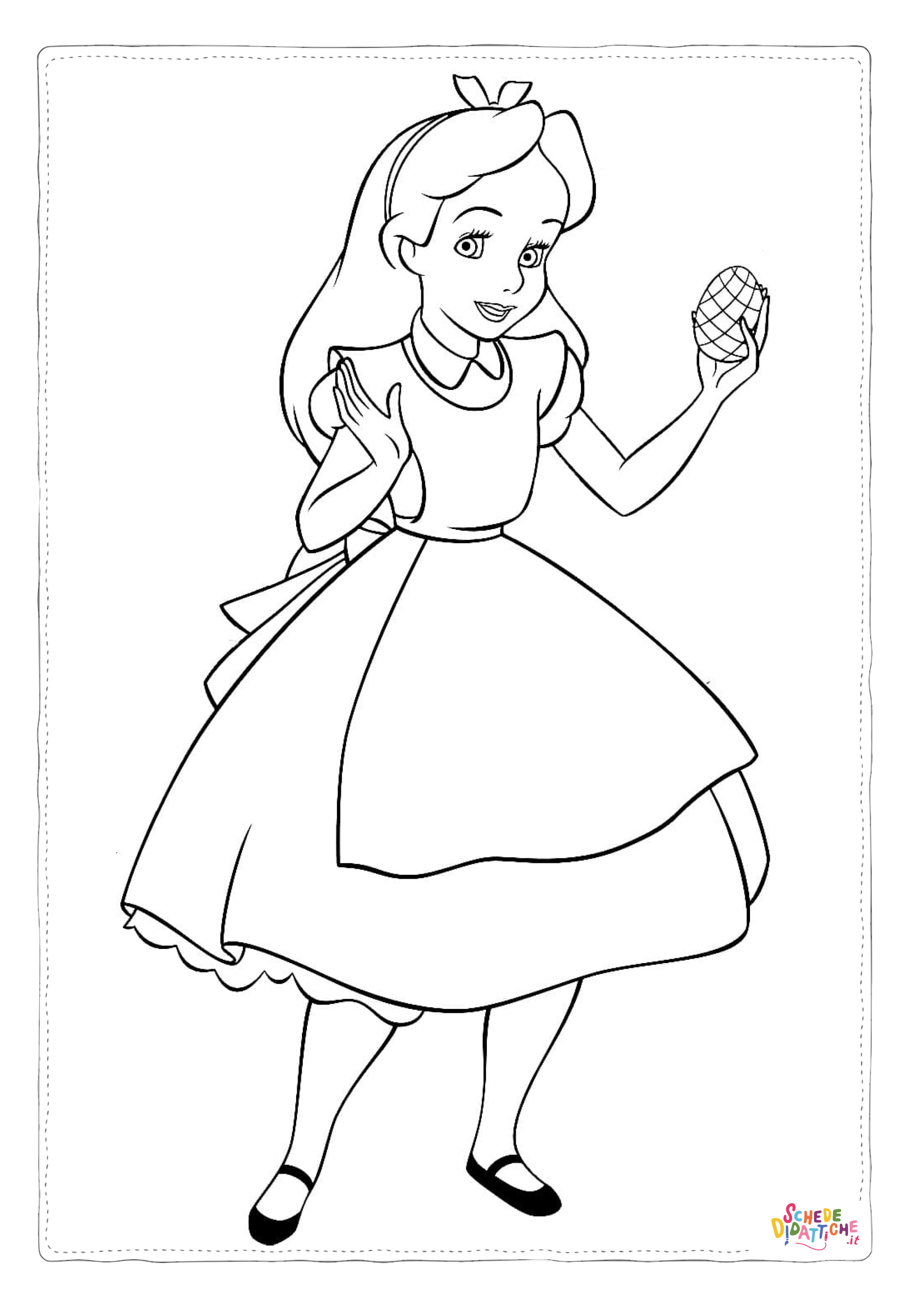 Disegno di Alice nel paese delle meraviglie da stampare e colorare 54