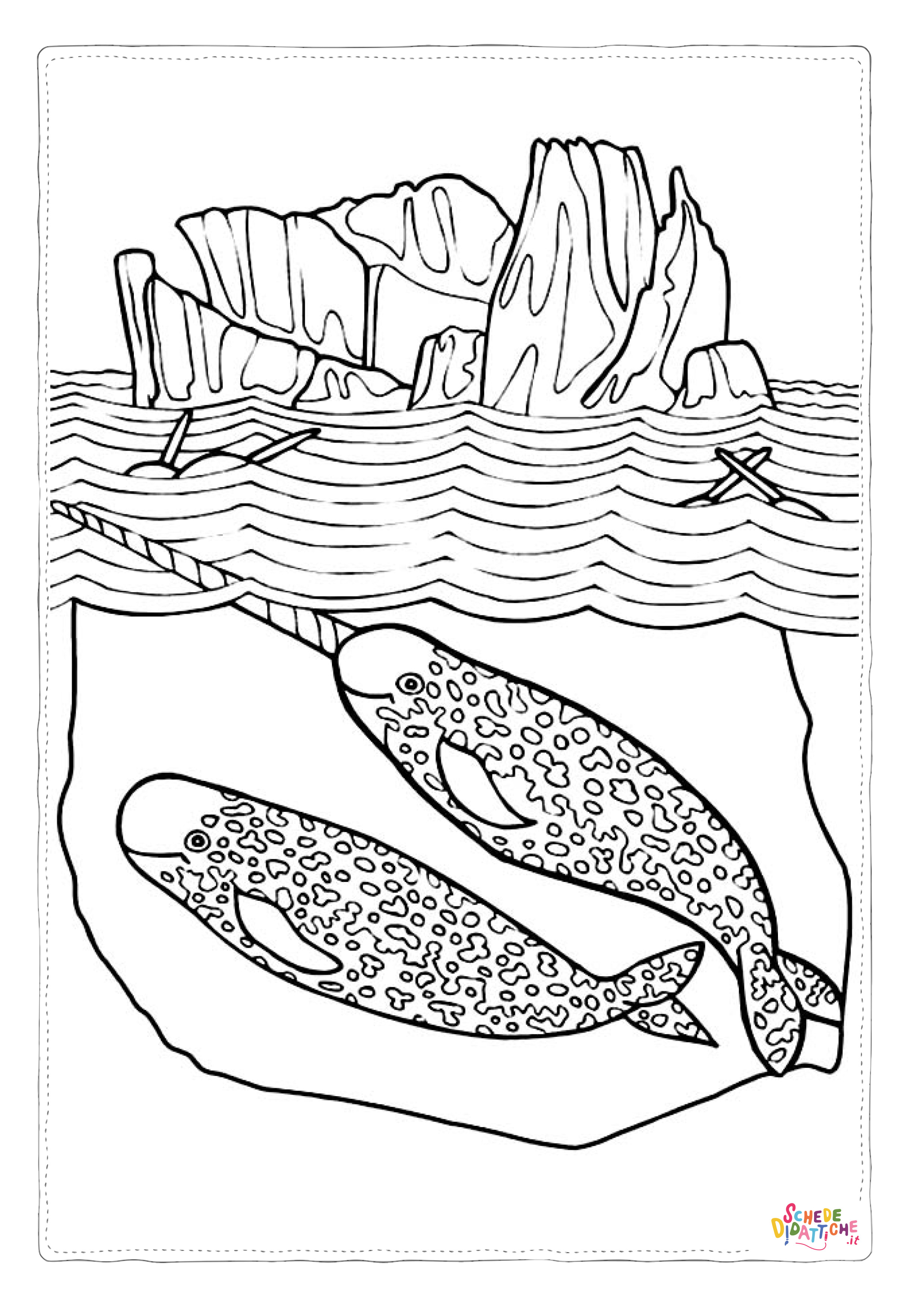 Disegno di narvalo da stampare e colorare 3