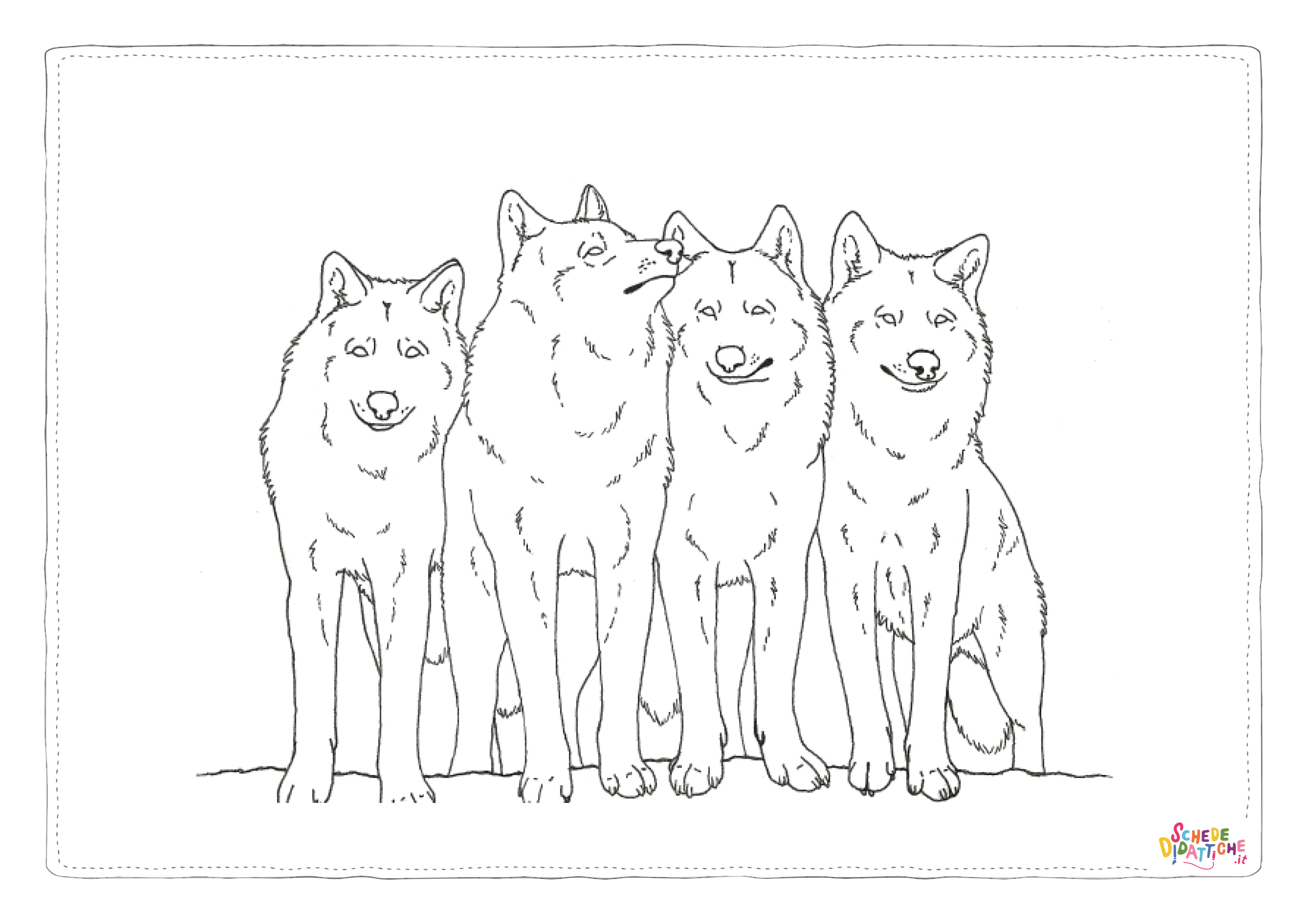 Disegno di lupo da stampare e colorare 19