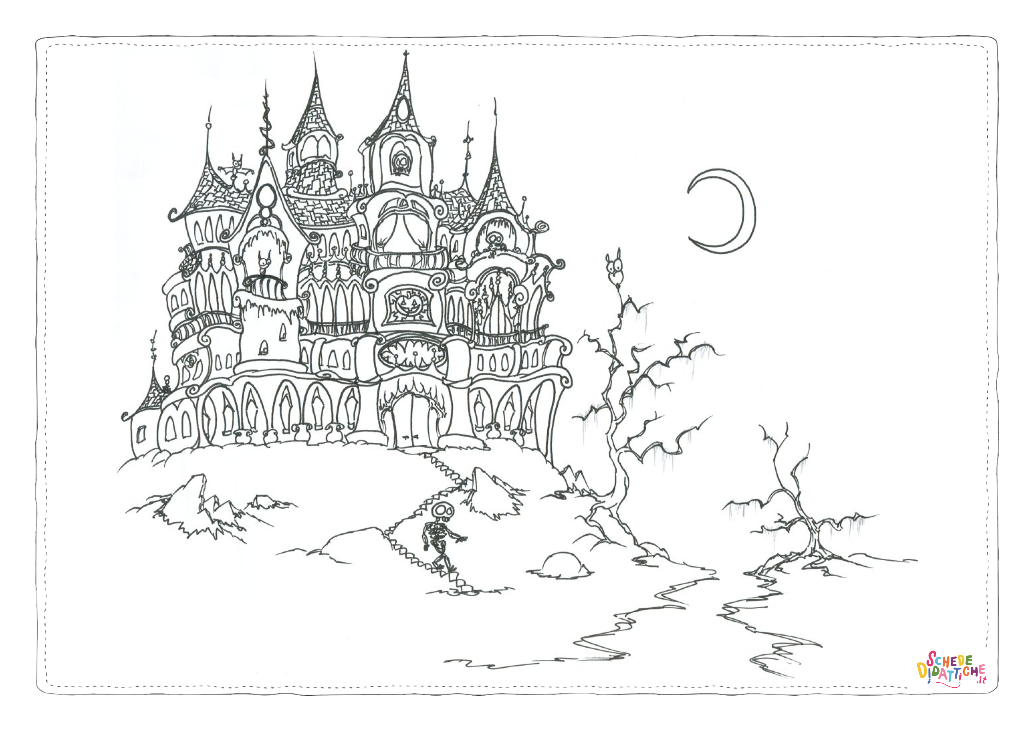 Disegno "Disegno di casa infestata da stampare e colorare 13" Disegno di casa infestata da stampare e colorare 13