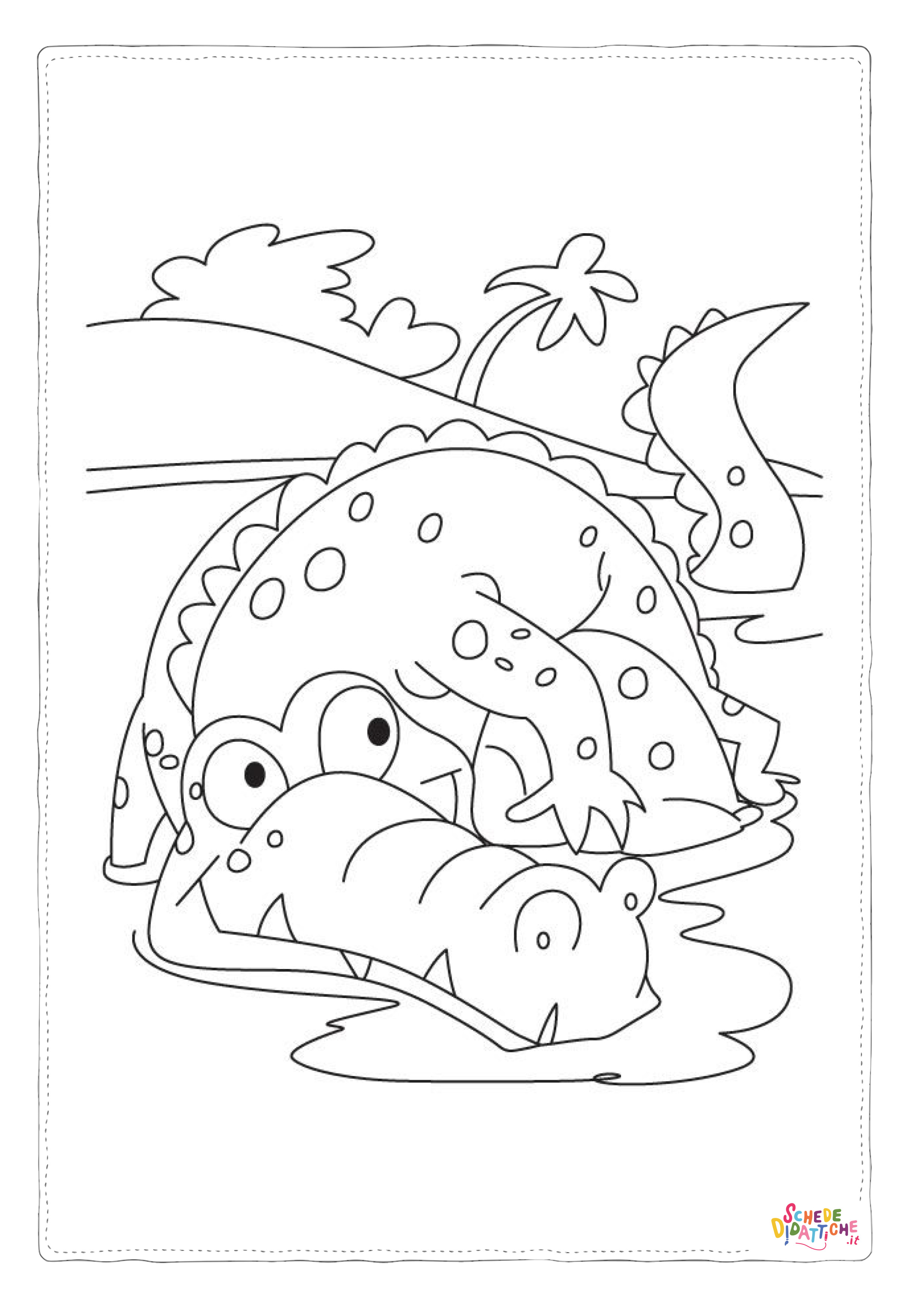 Disegno "Disegno di coccodrillo da stampare e colorare 19" Disegno di coccodrillo da stampare e colorare 19