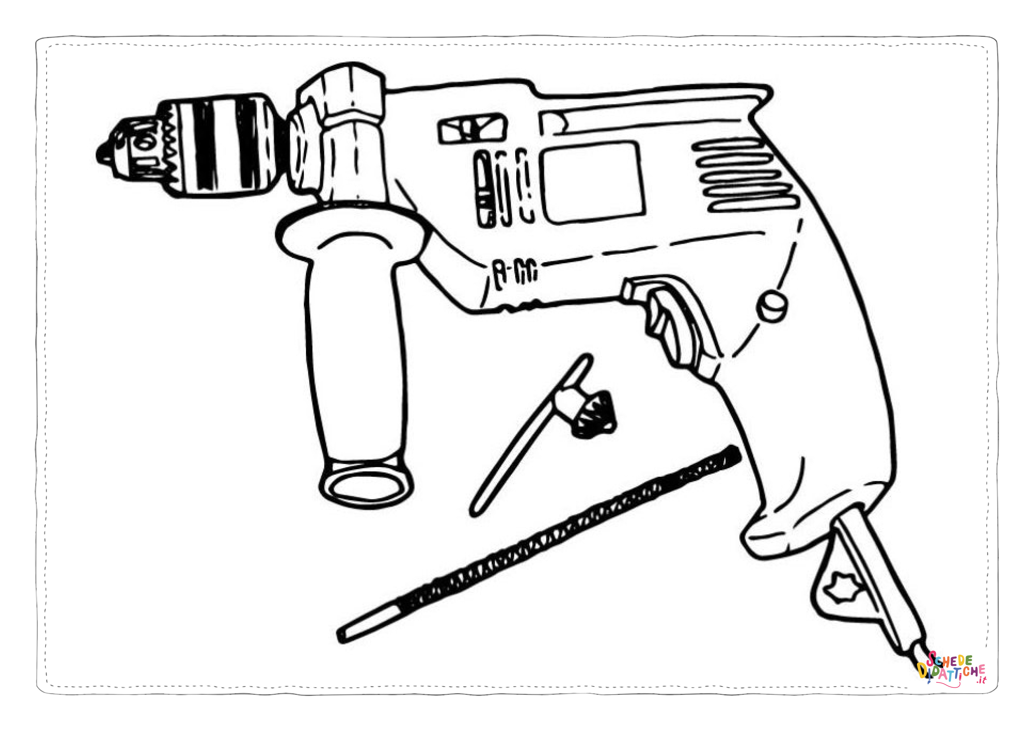 Disegno di utensile da lavoro da stampare e colorare 14