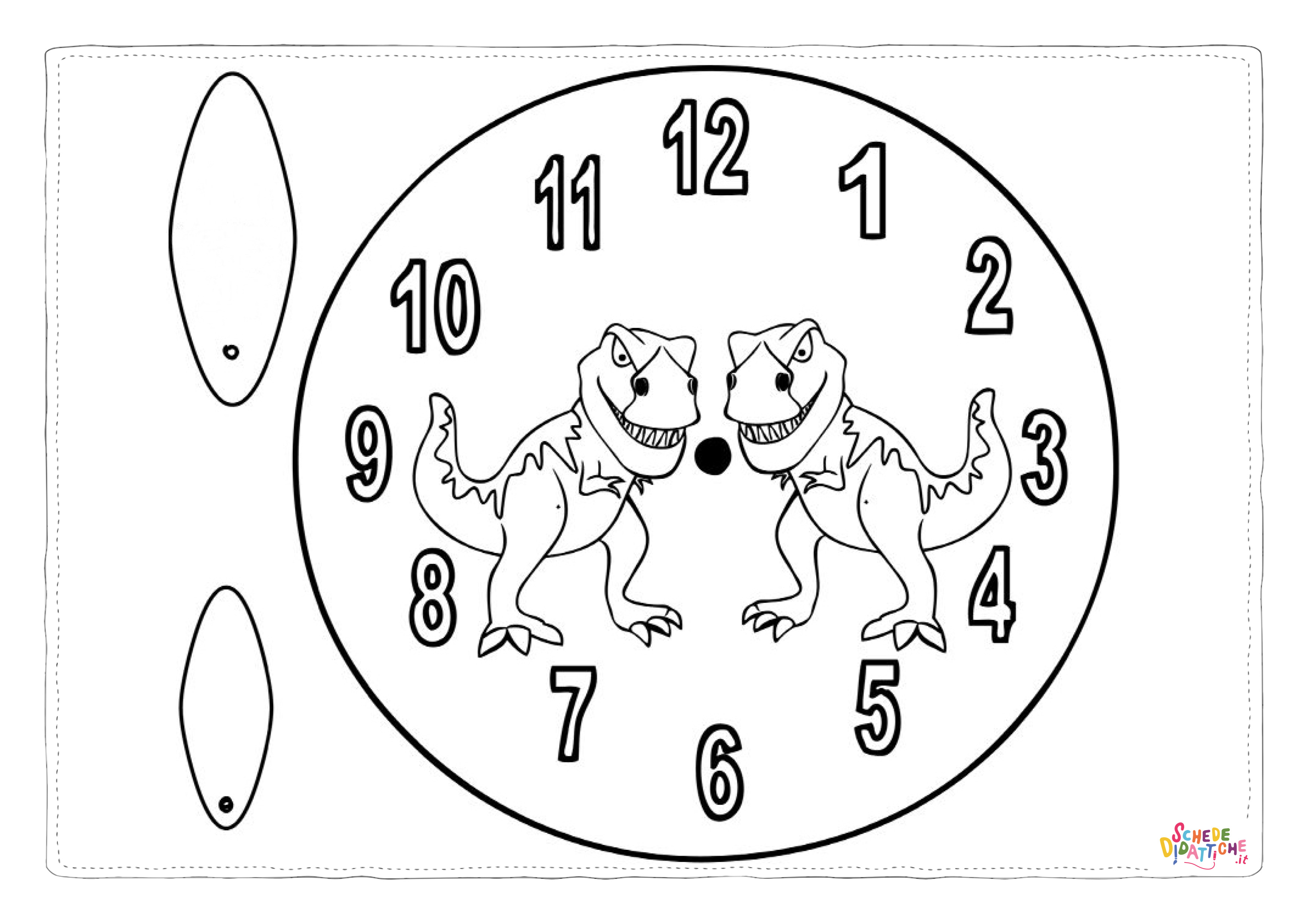 Disegno di orologio da stampare e colorare 3