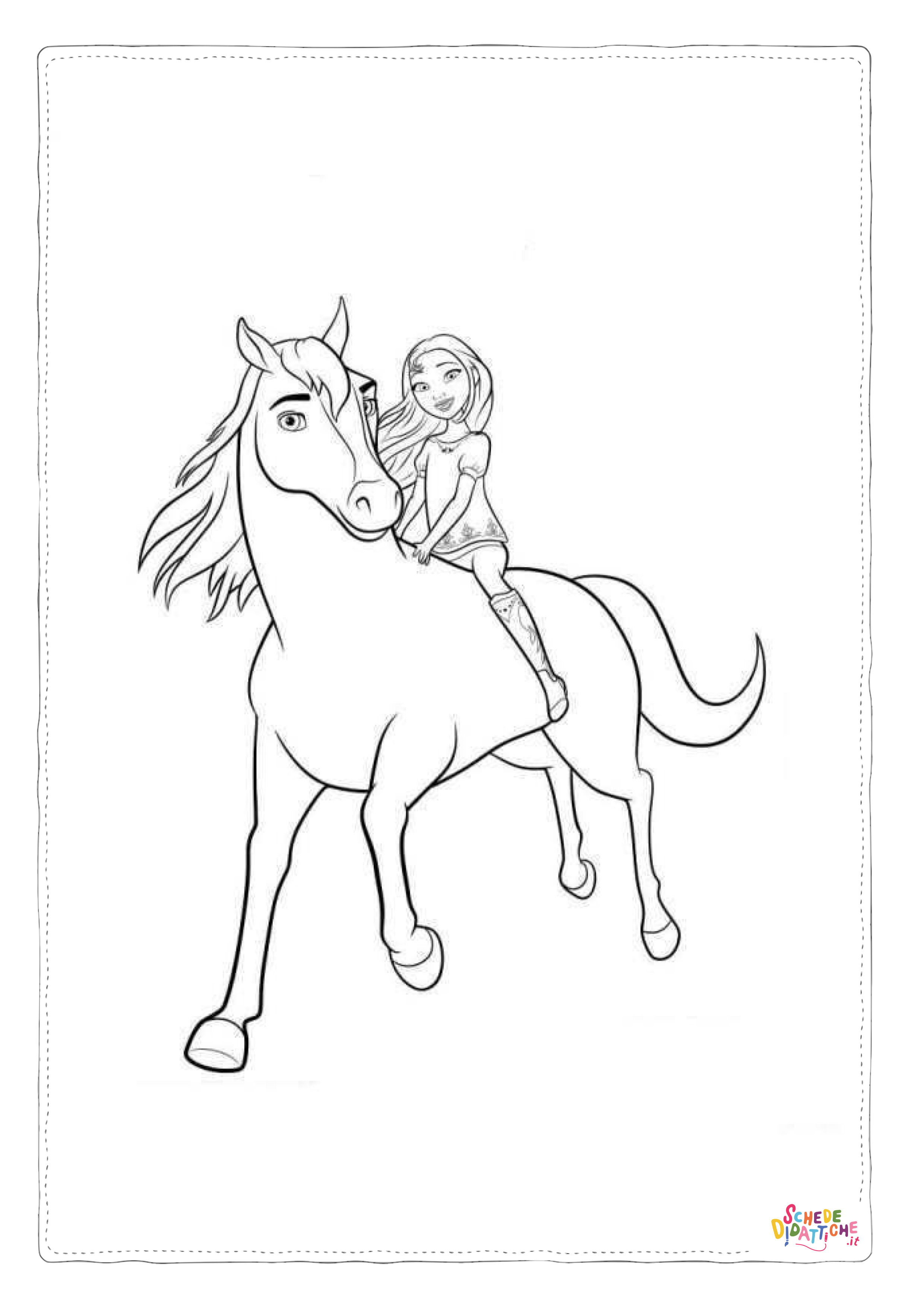 Disegno "Disegno di equitazione da stampare e colorare 5" Disegno di equitazione da stampare e colorare 5