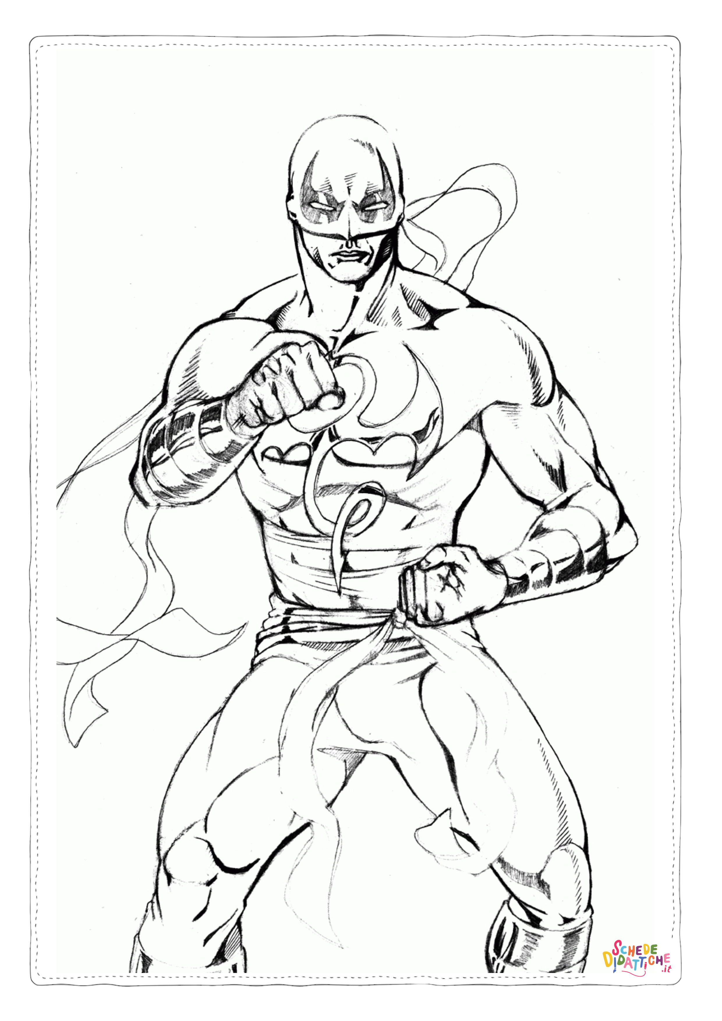 Disegno "Disegno di Iron Fist da stampare e colorare" Disegno di Iron Fist da stampare e colorare