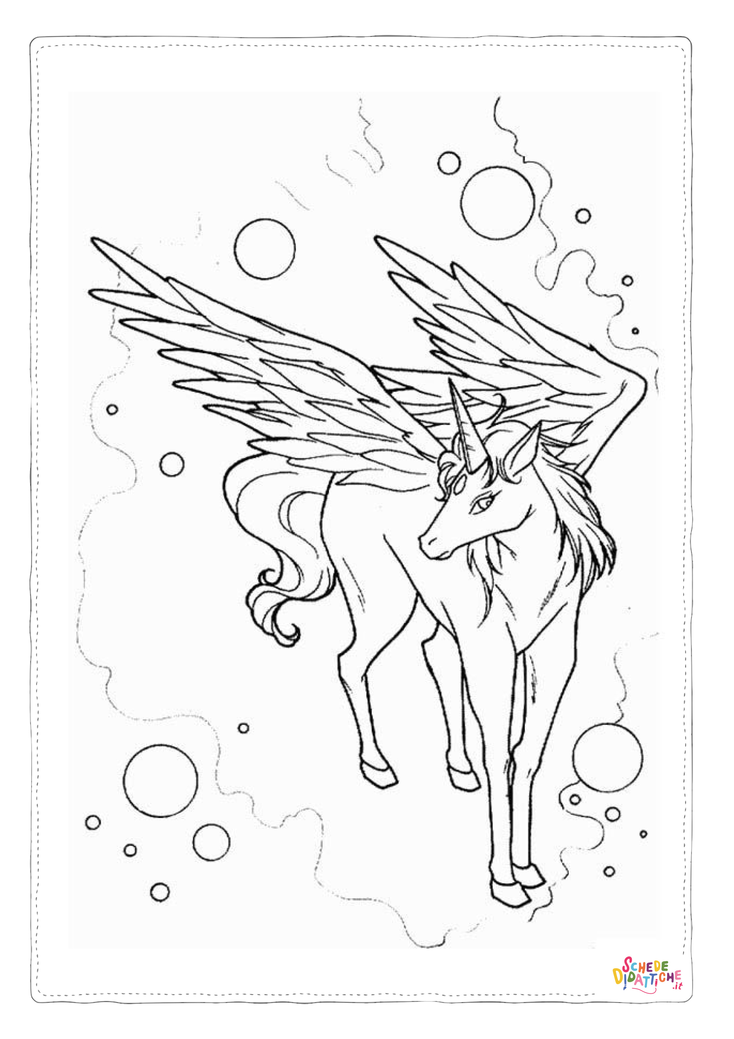 Disegno "Disegno di unicorno da stampare e colorare 157" Disegno di unicorno da stampare e colorare 157