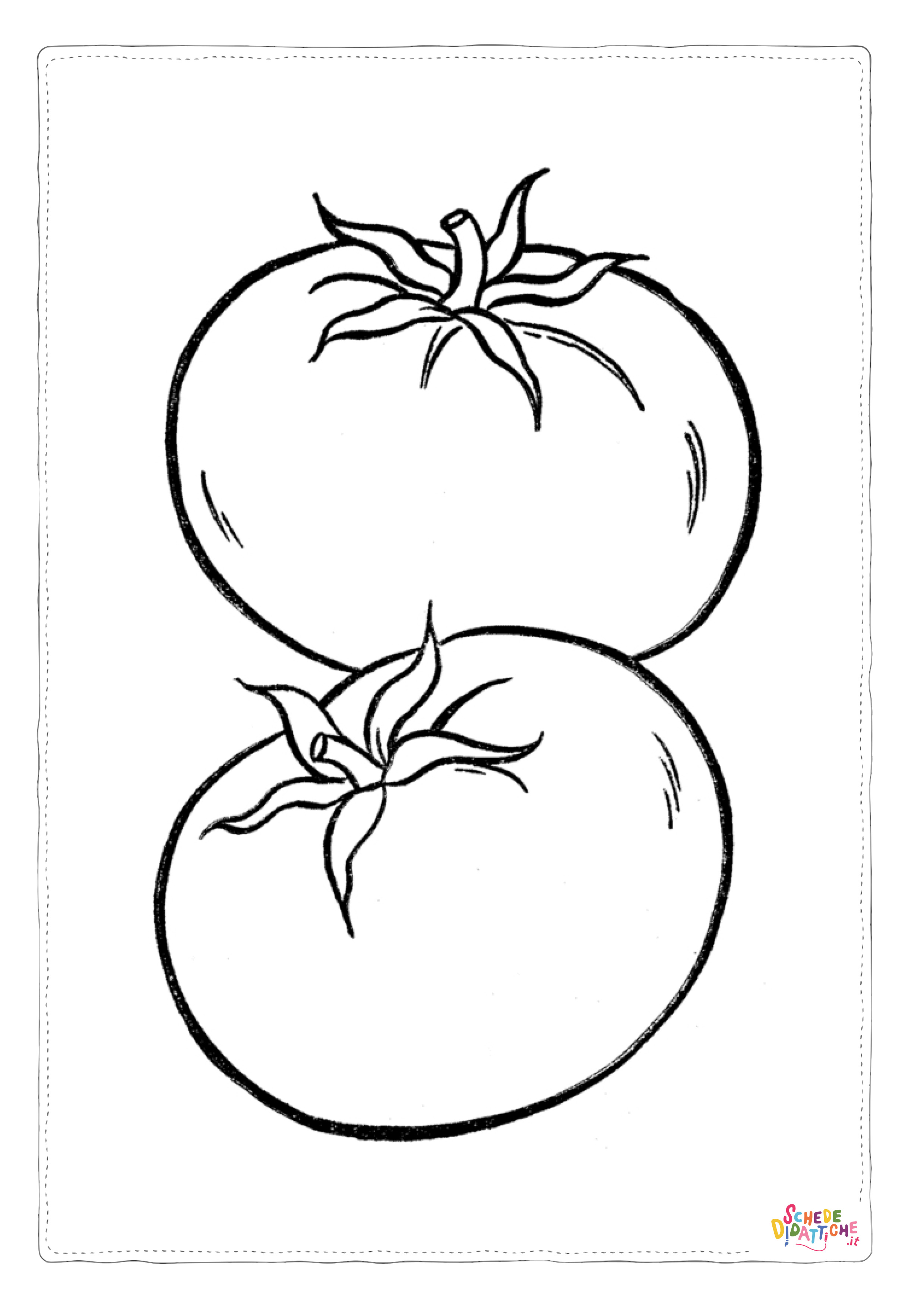 Disegno di pomodoro da stampare e colorare 1