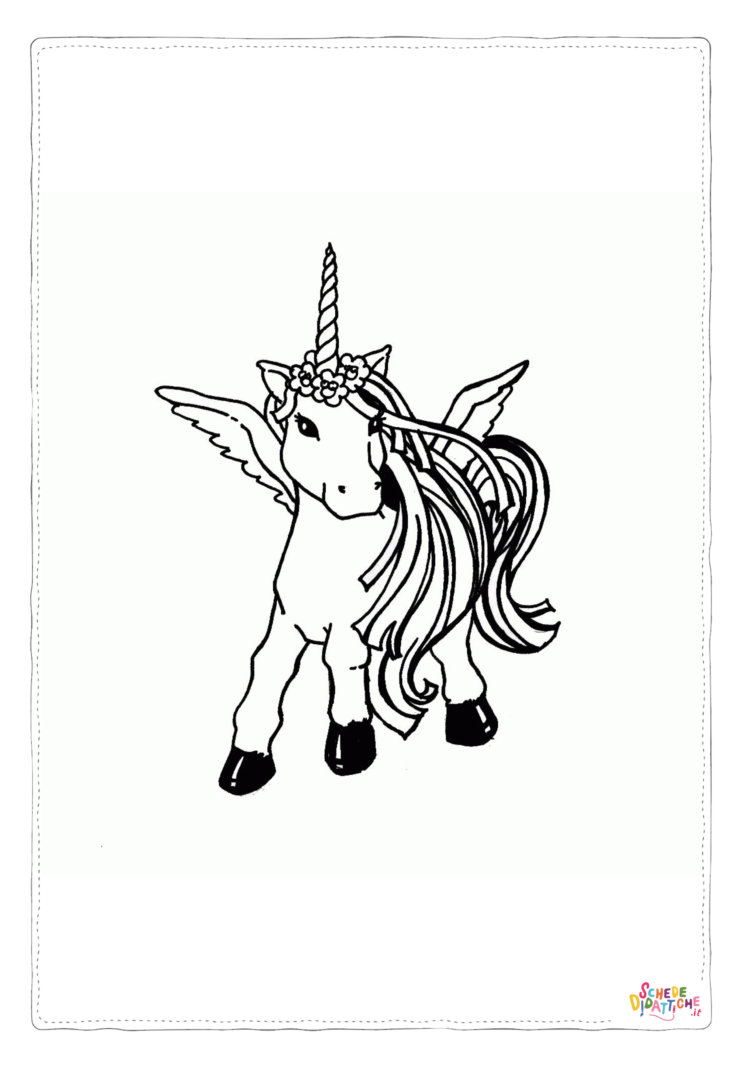 Disegno "Disegno di unicorno da stampare e colorare 93" Disegno di unicorno da stampare e colorare 93