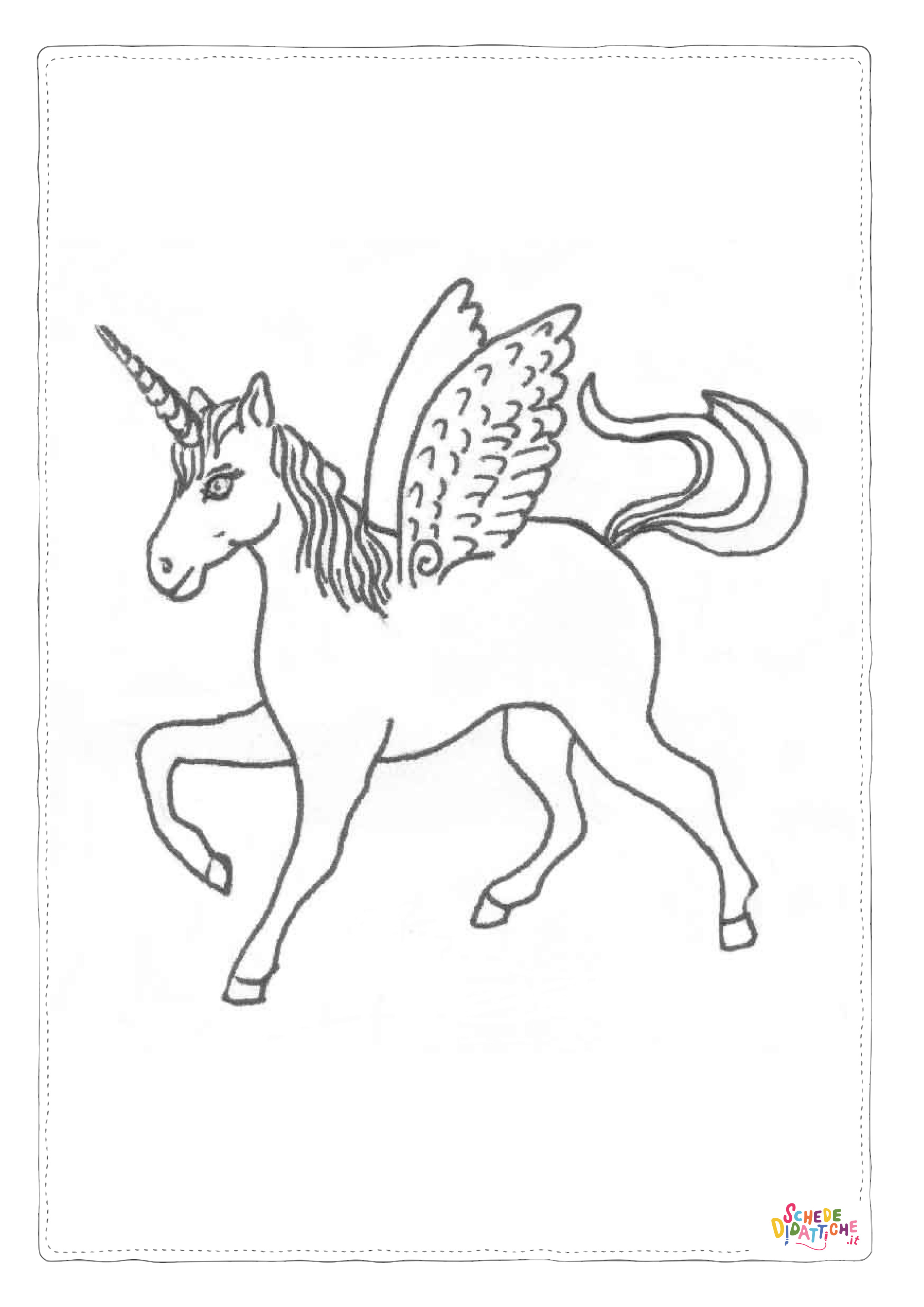 Disegno "Disegno di unicorno da stampare e colorare 12" Disegno di unicorno da stampare e colorare 12