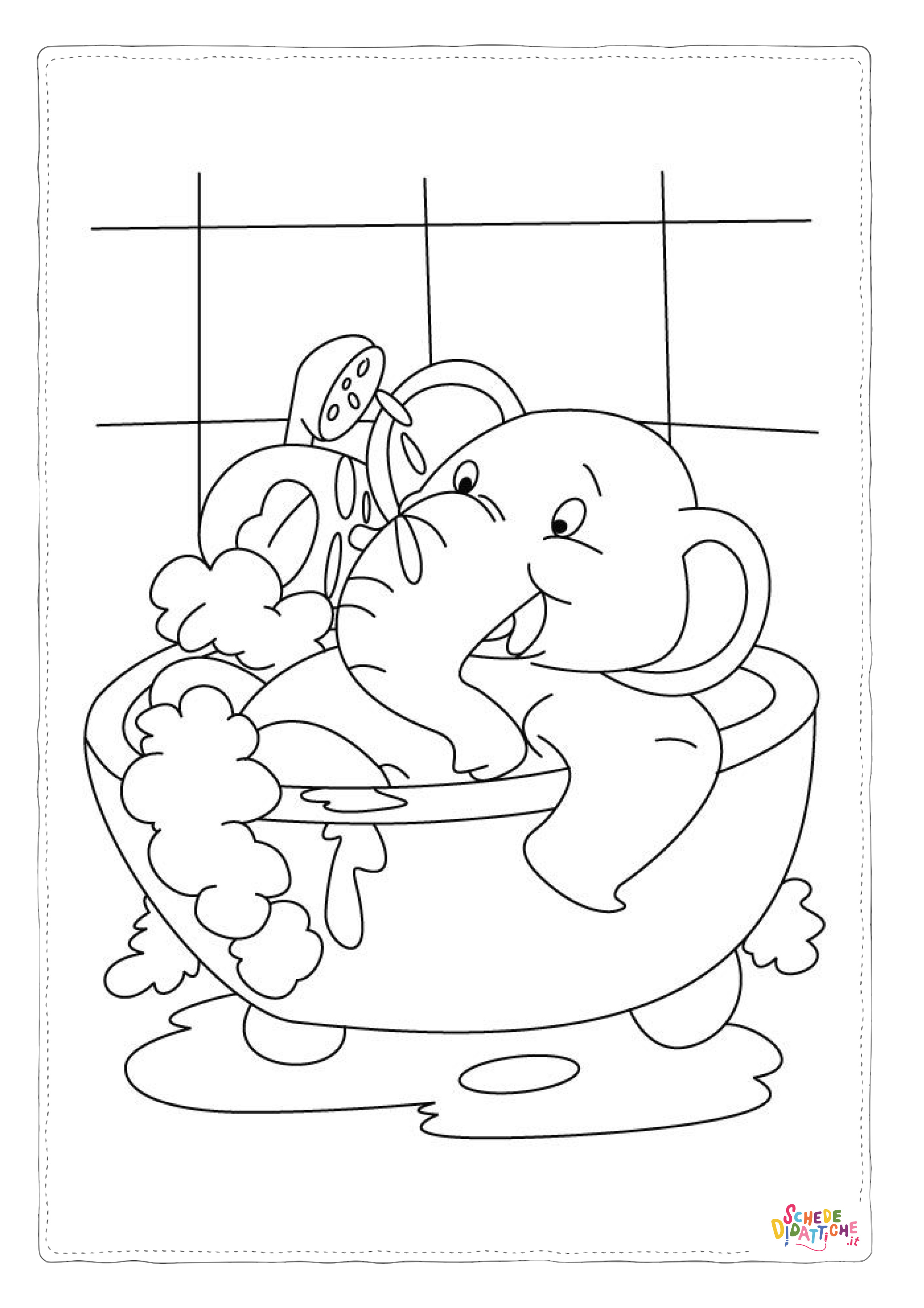 Disegno "Disegno di elefante da stampare e colorare 104" Disegno di elefante da stampare e colorare 104