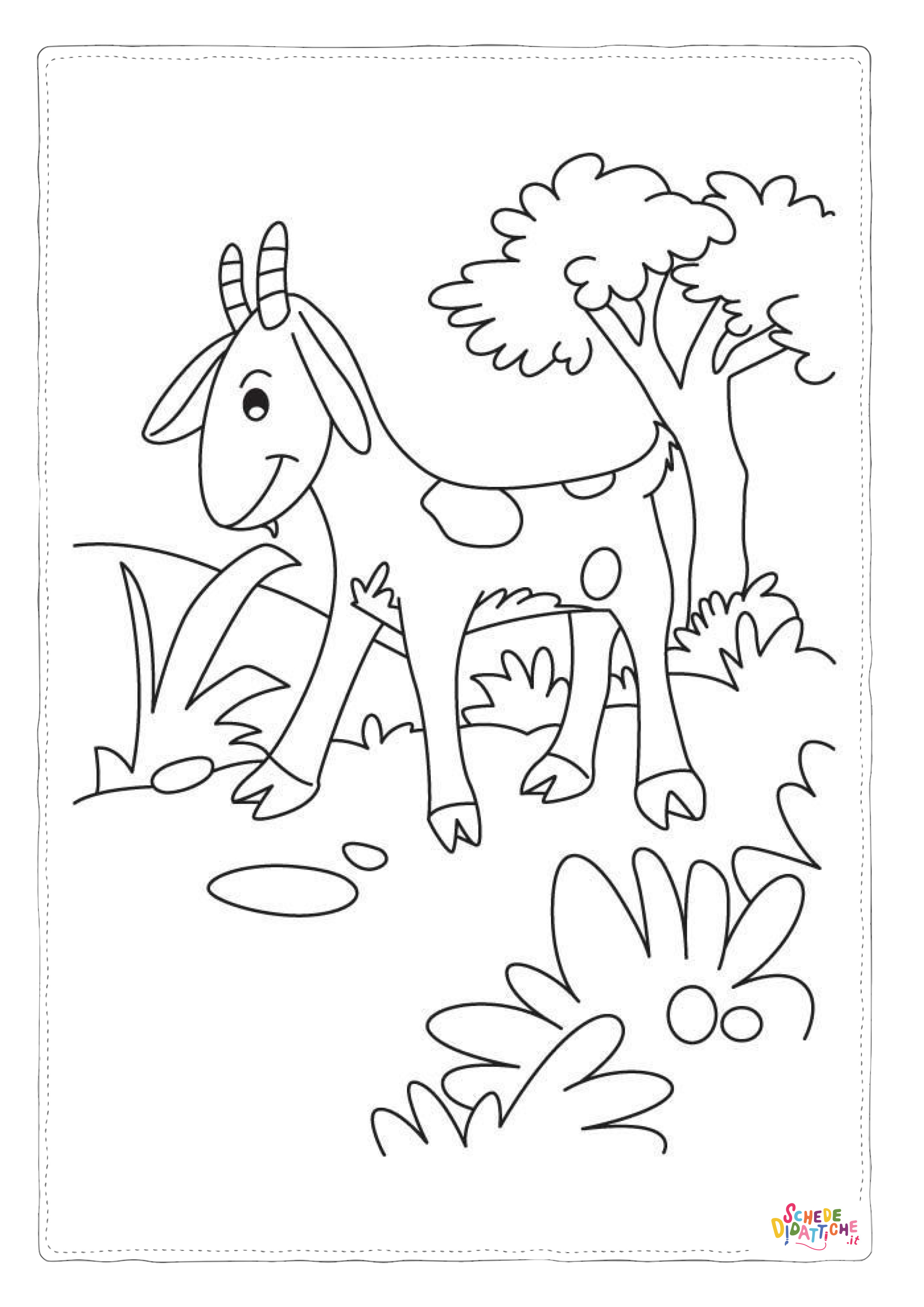 Disegno "Disegno di capra da stampare e colorare 22" Disegno di capra da stampare e colorare 22