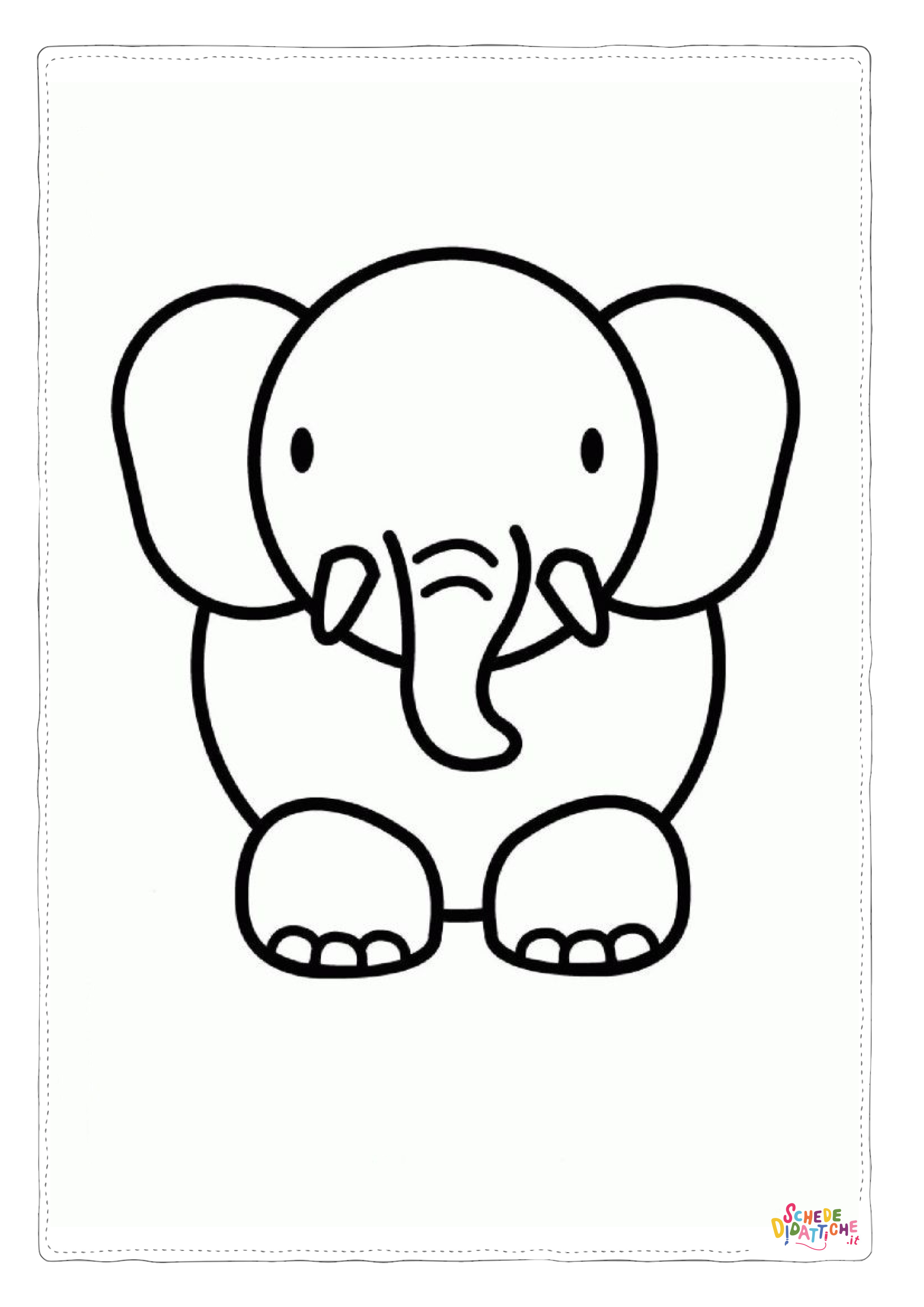 Disegno "Disegno di elefante da stampare e colorare 14" Disegno di elefante da stampare e colorare 14