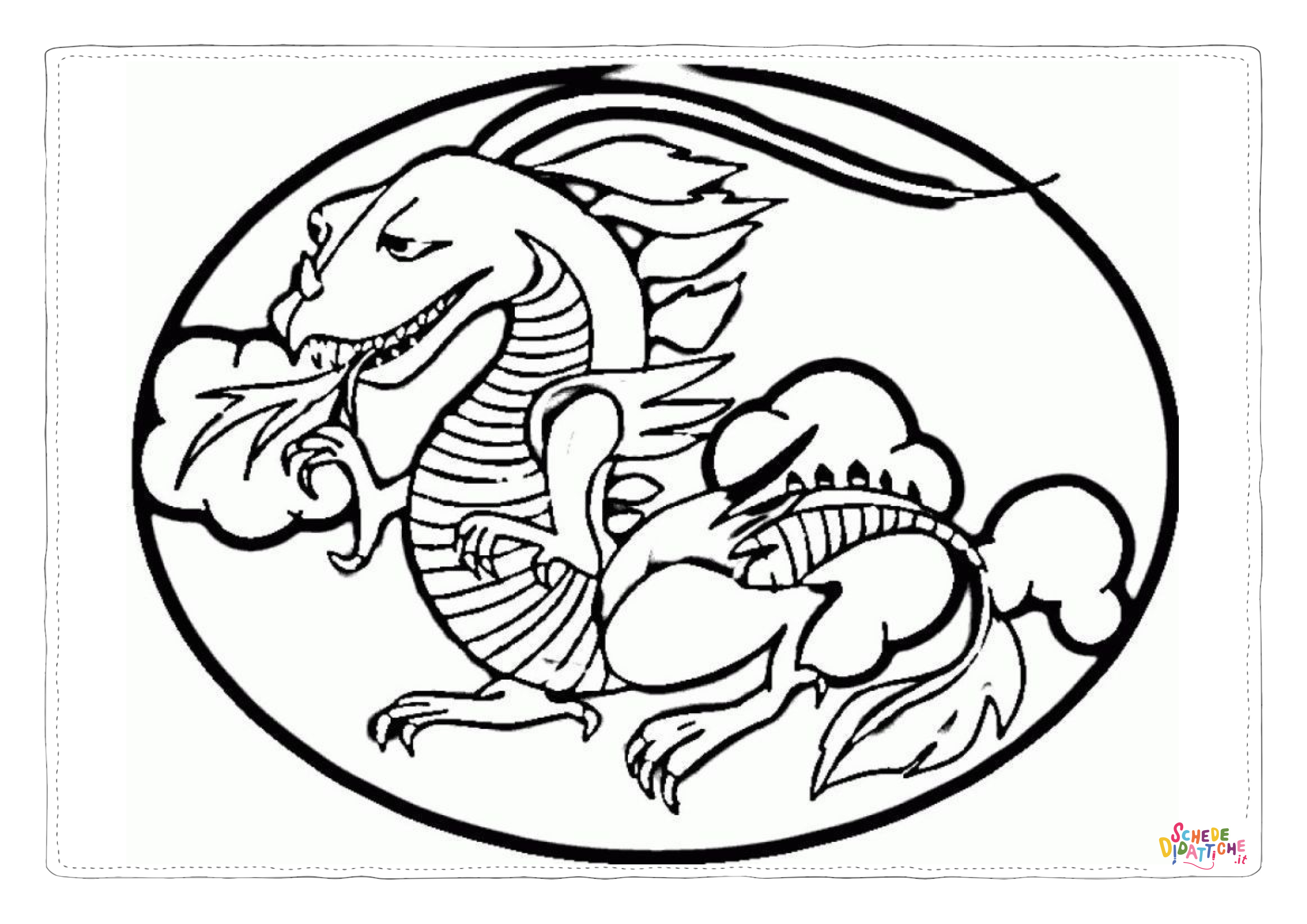 Disegno "Disegno di dragone da stampare e colorare 74" Disegno di dragone da stampare e colorare 74