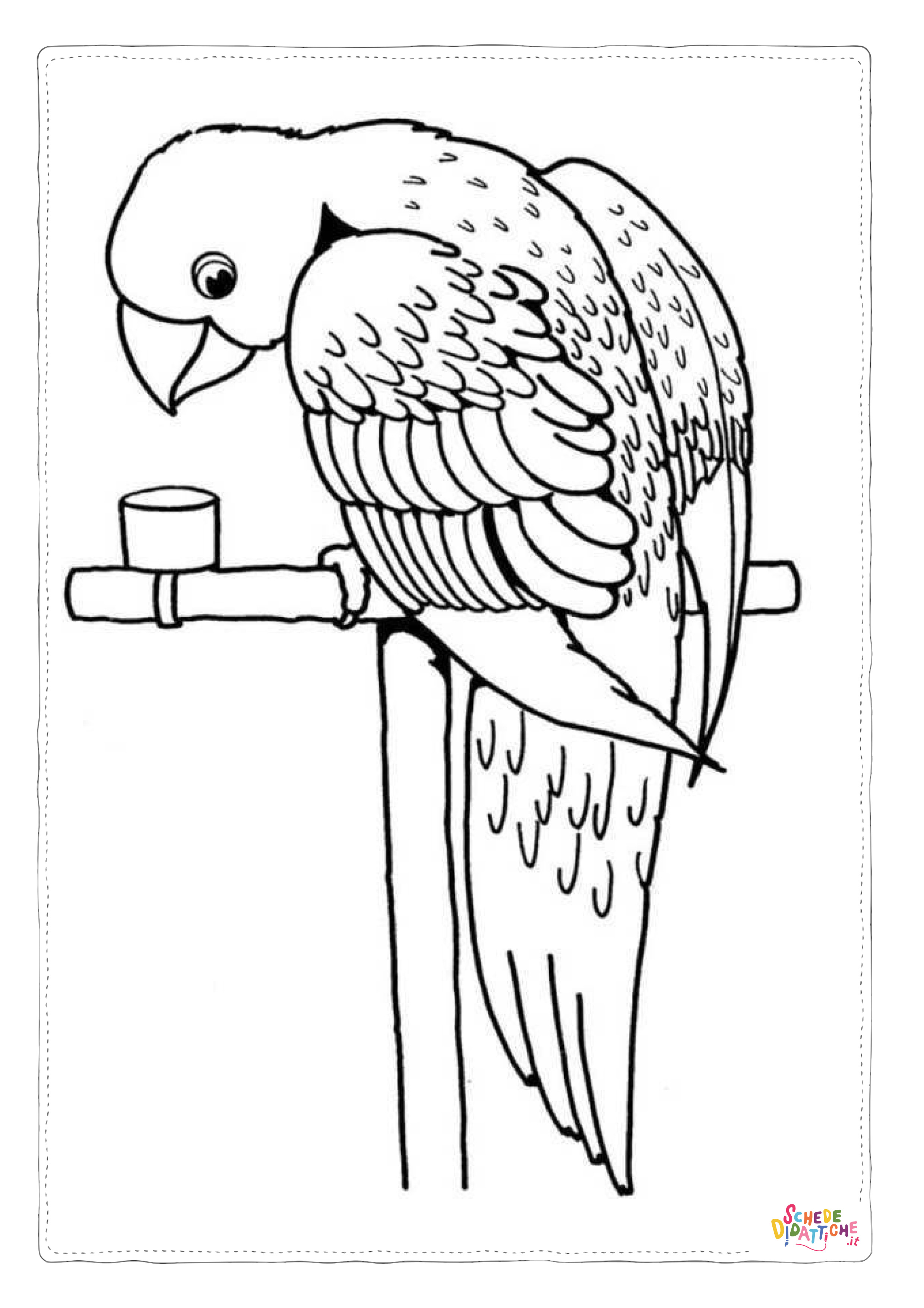 Disegno "Disegno di pappagallo da stampare e colorare 153" Disegno di pappagallo da stampare e colorare 153