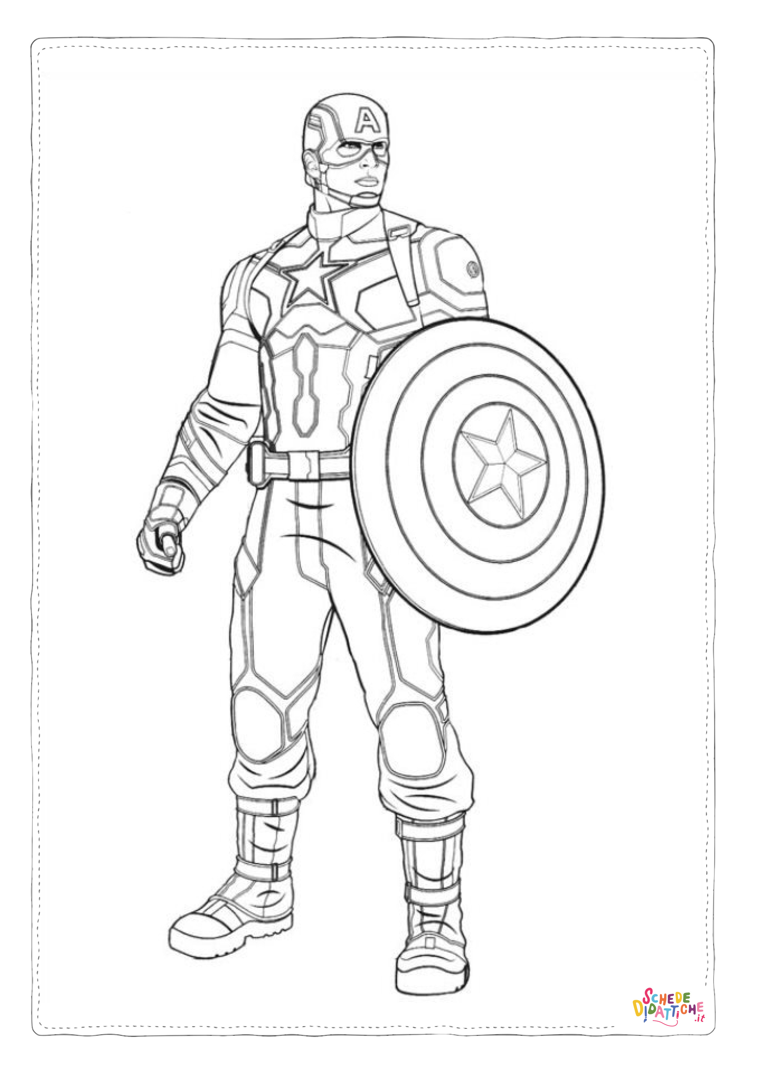Disegno "Disegno di Capitan America da stampare e colorare 3" Disegno di Capitan America da stampare e colorare 3