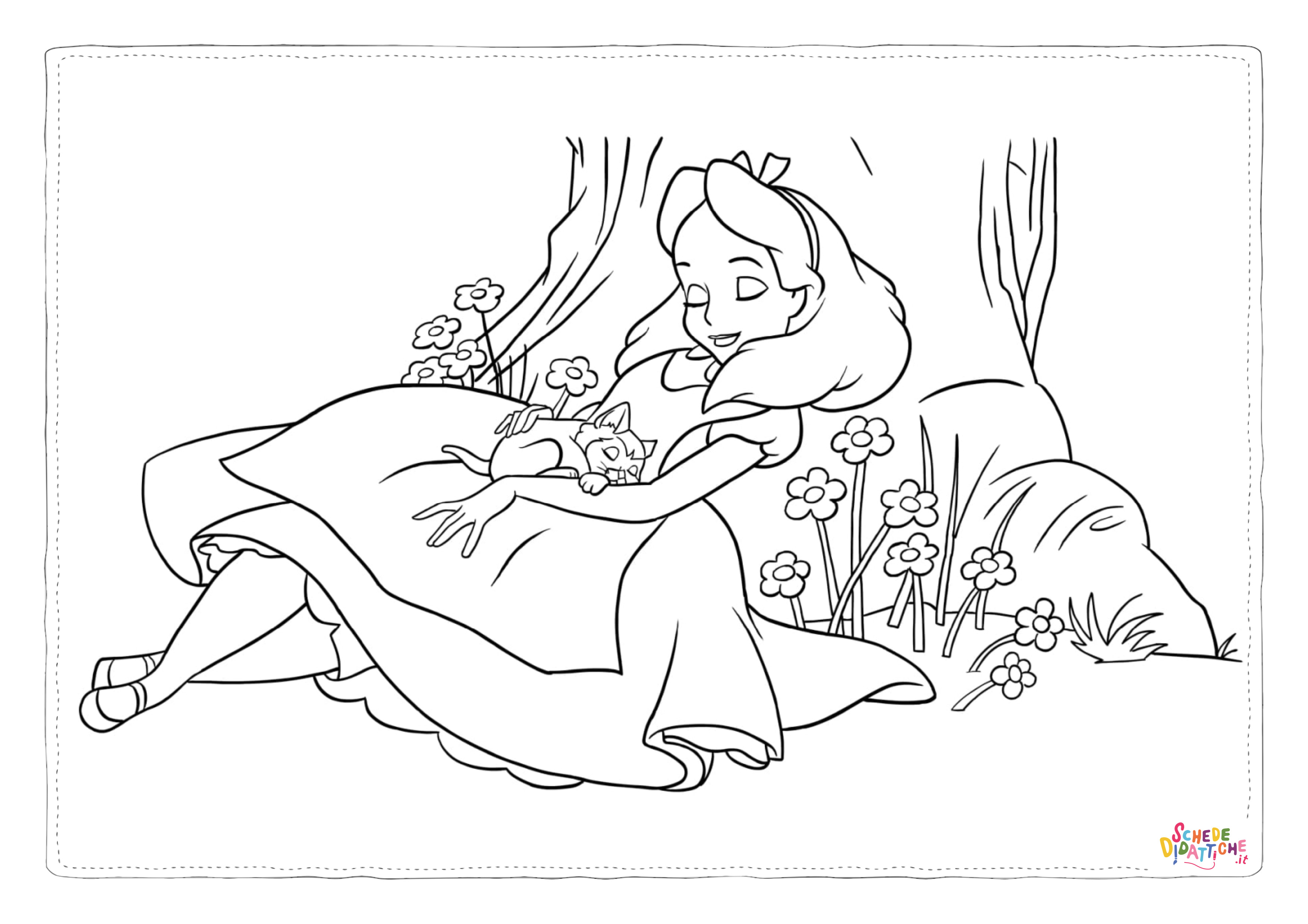 Disegno "Disegno di Alice nel paese delle meraviglie da stampare e colorare 59" Disegno di Alice nel paese delle meraviglie da stampare e colorare 59