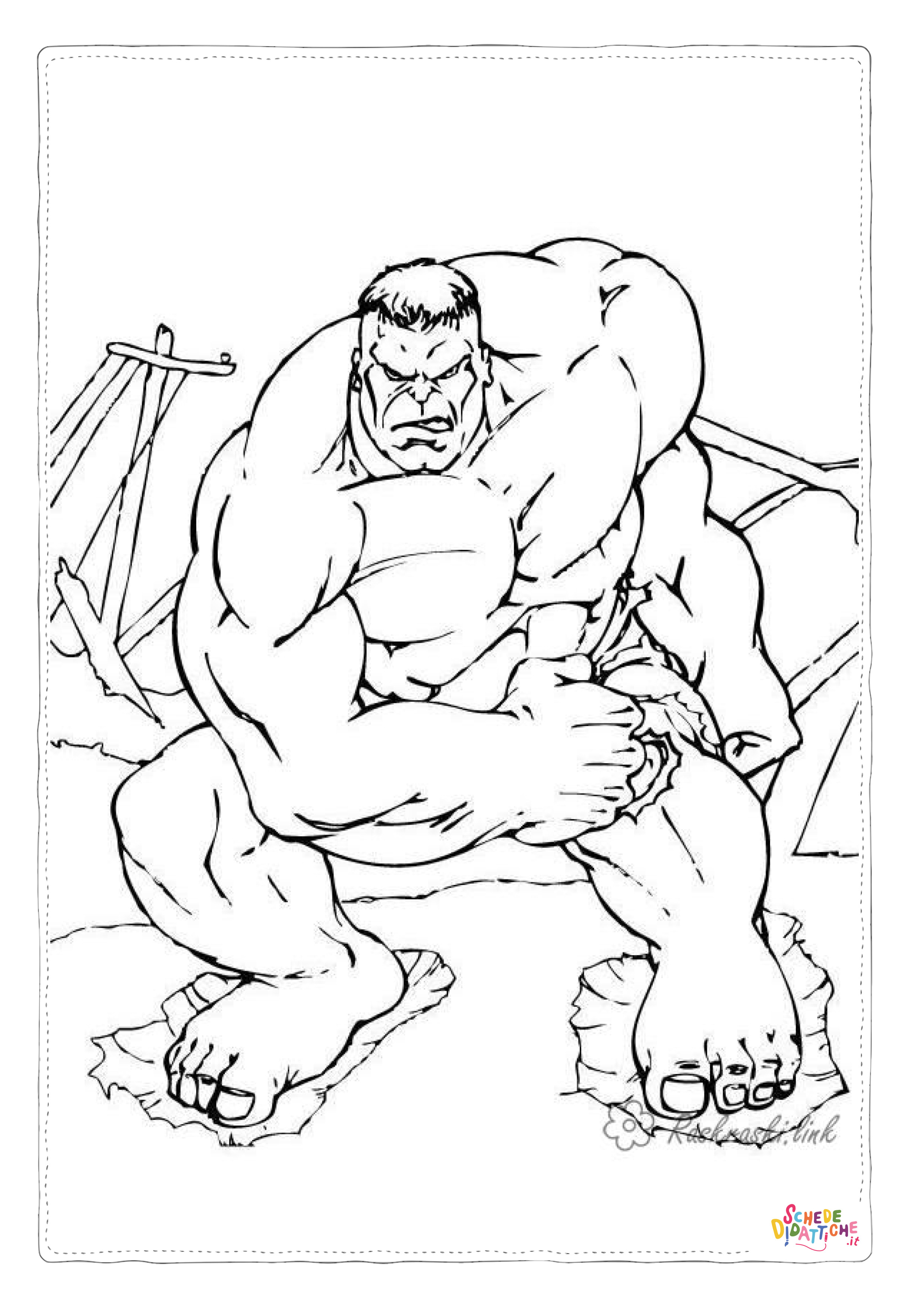 Disegno di Hulk da stampare e colorare 121