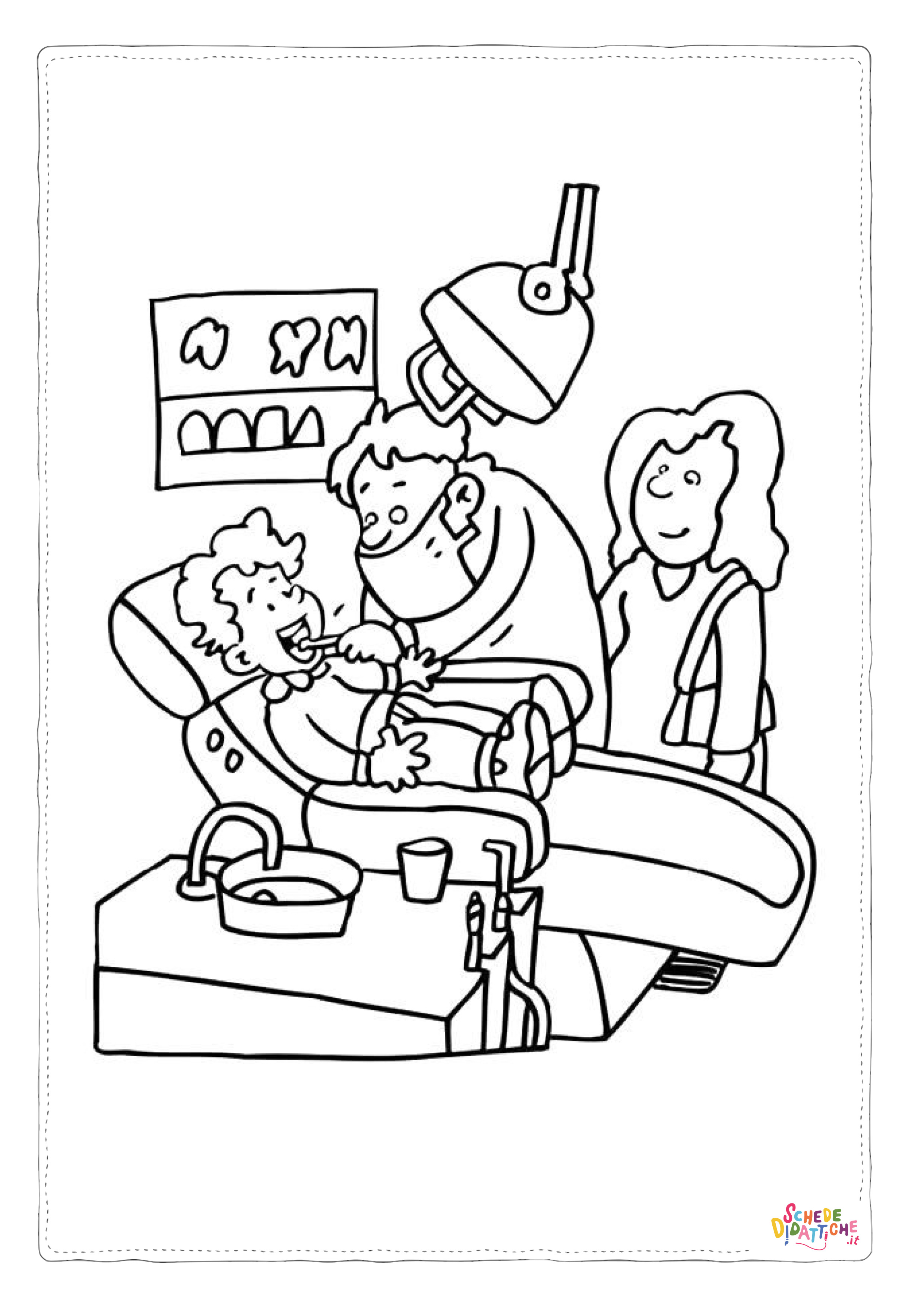 Disegno "Disegno di dentista da stampare e colorare 4" Disegno di dentista da stampare e colorare 4