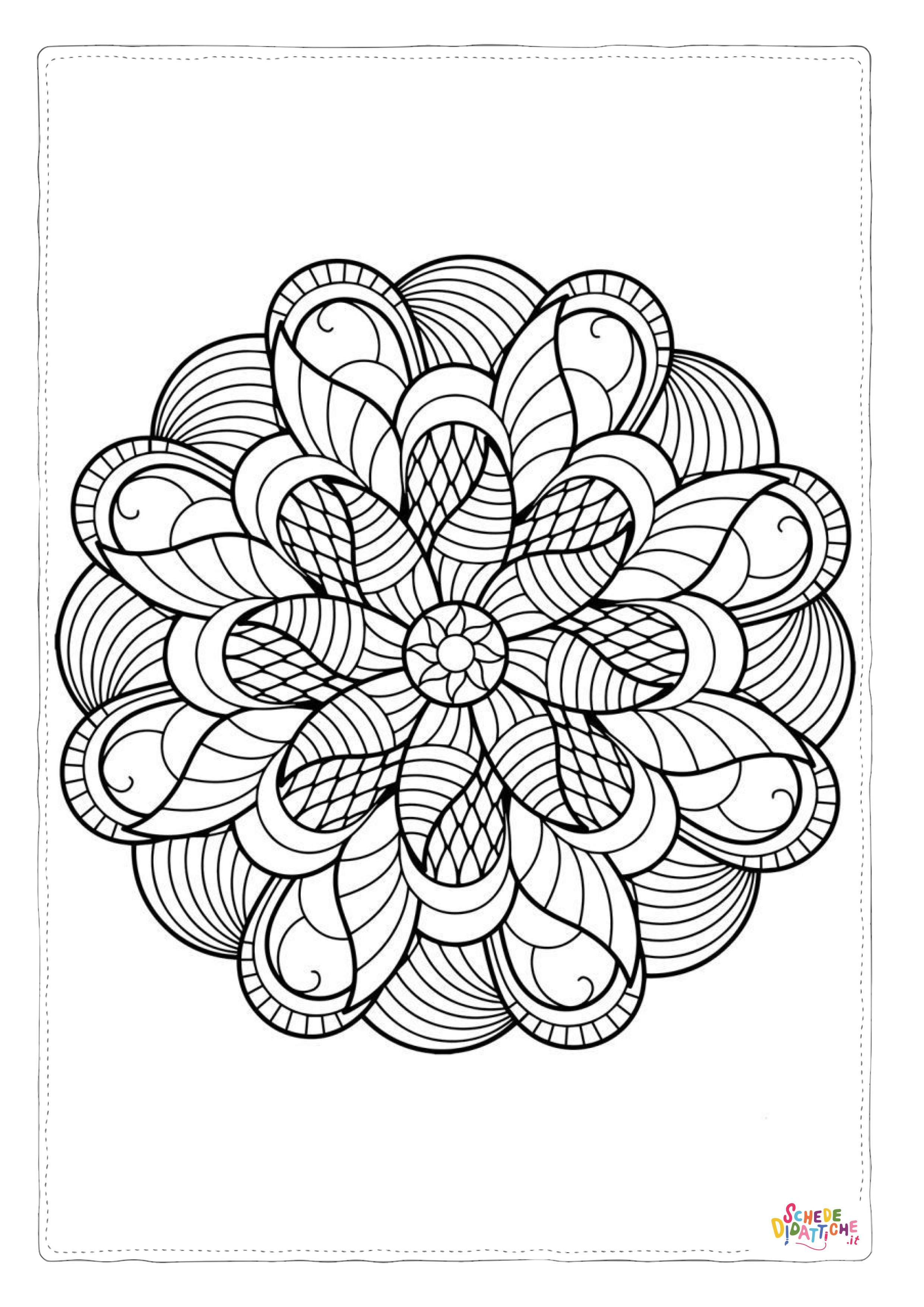 Disegno "Disegno di mandala da stampare e colorare 1593" Disegno di mandala da stampare e colorare 1593