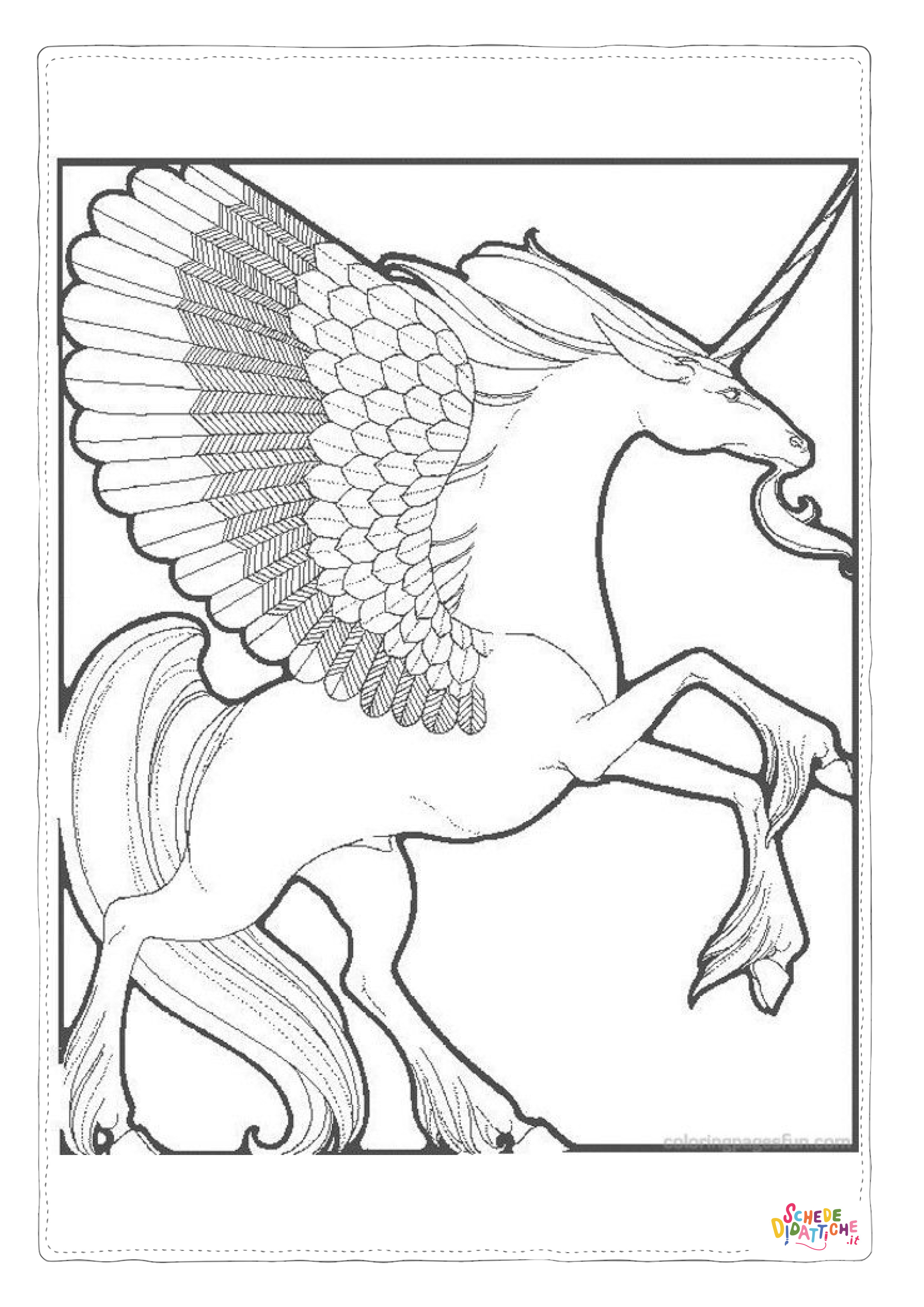 Disegno "Disegno di unicorno da stampare e colorare 92" Disegno di unicorno da stampare e colorare 92