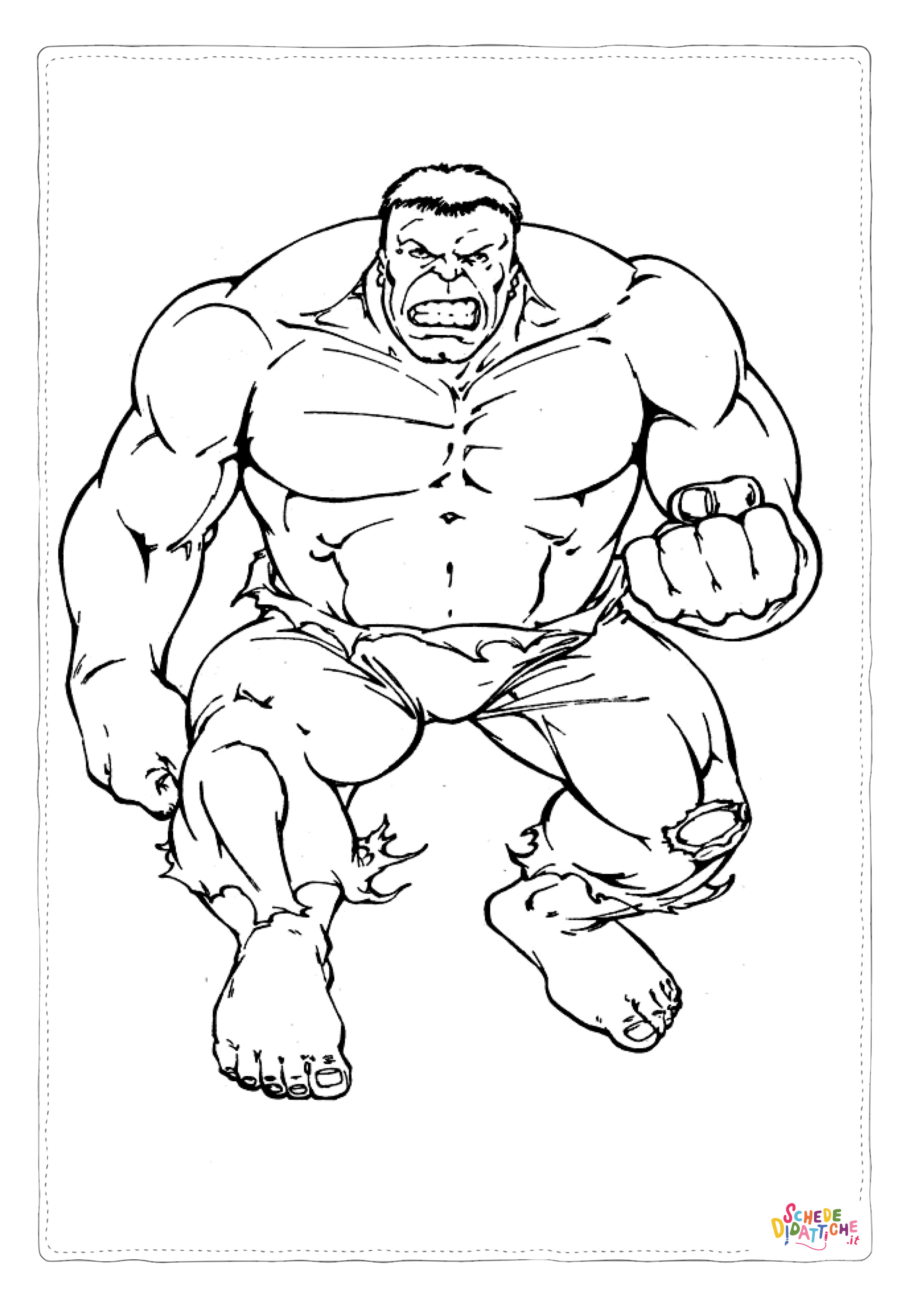 Disegno "Disegno di Hulk da stampare e colorare 1" Disegno di Hulk da stampare e colorare 1