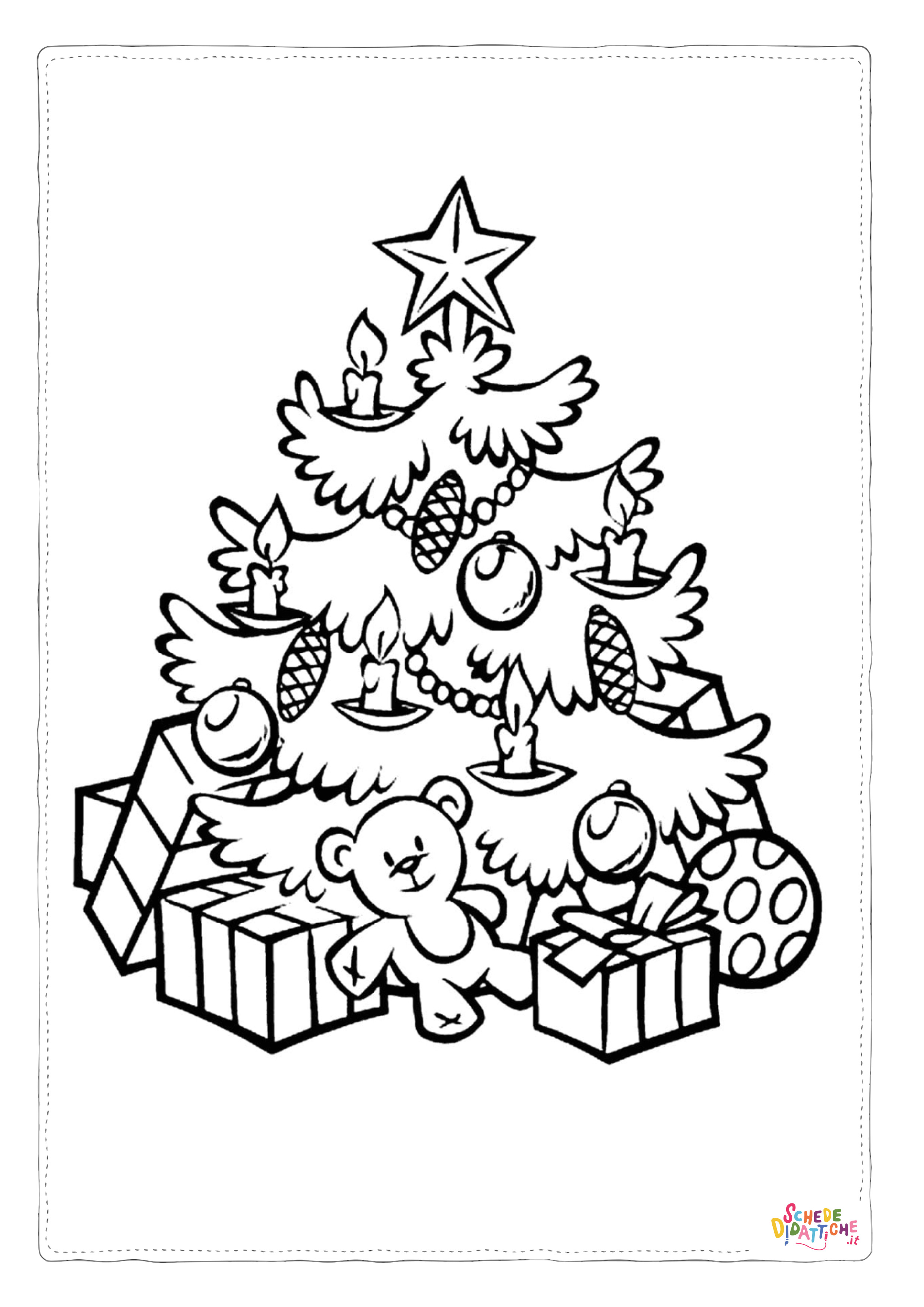 Disegno "Disegno di albero di Natale da stampare e colorare 145" Disegno di albero di Natale da stampare e colorare 145