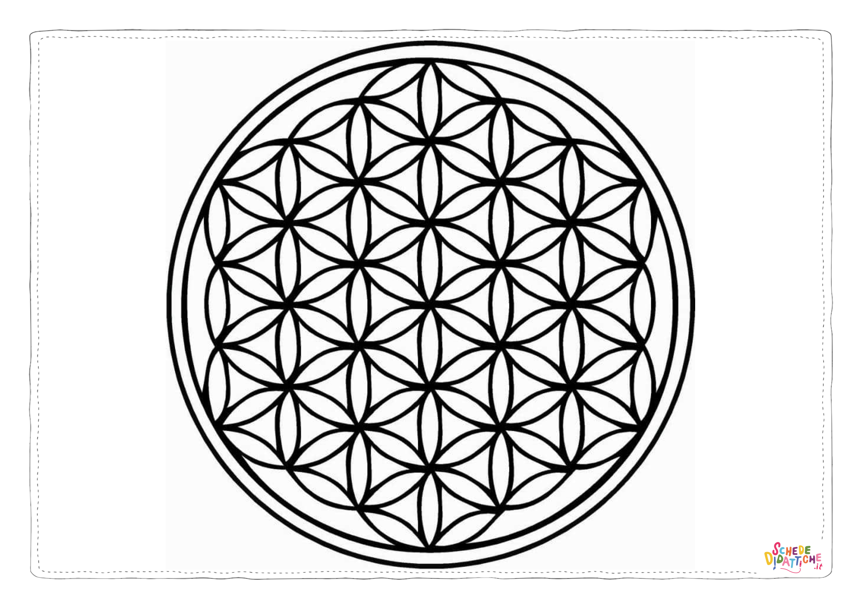 Disegno di mandala da stampare e colorare 1029