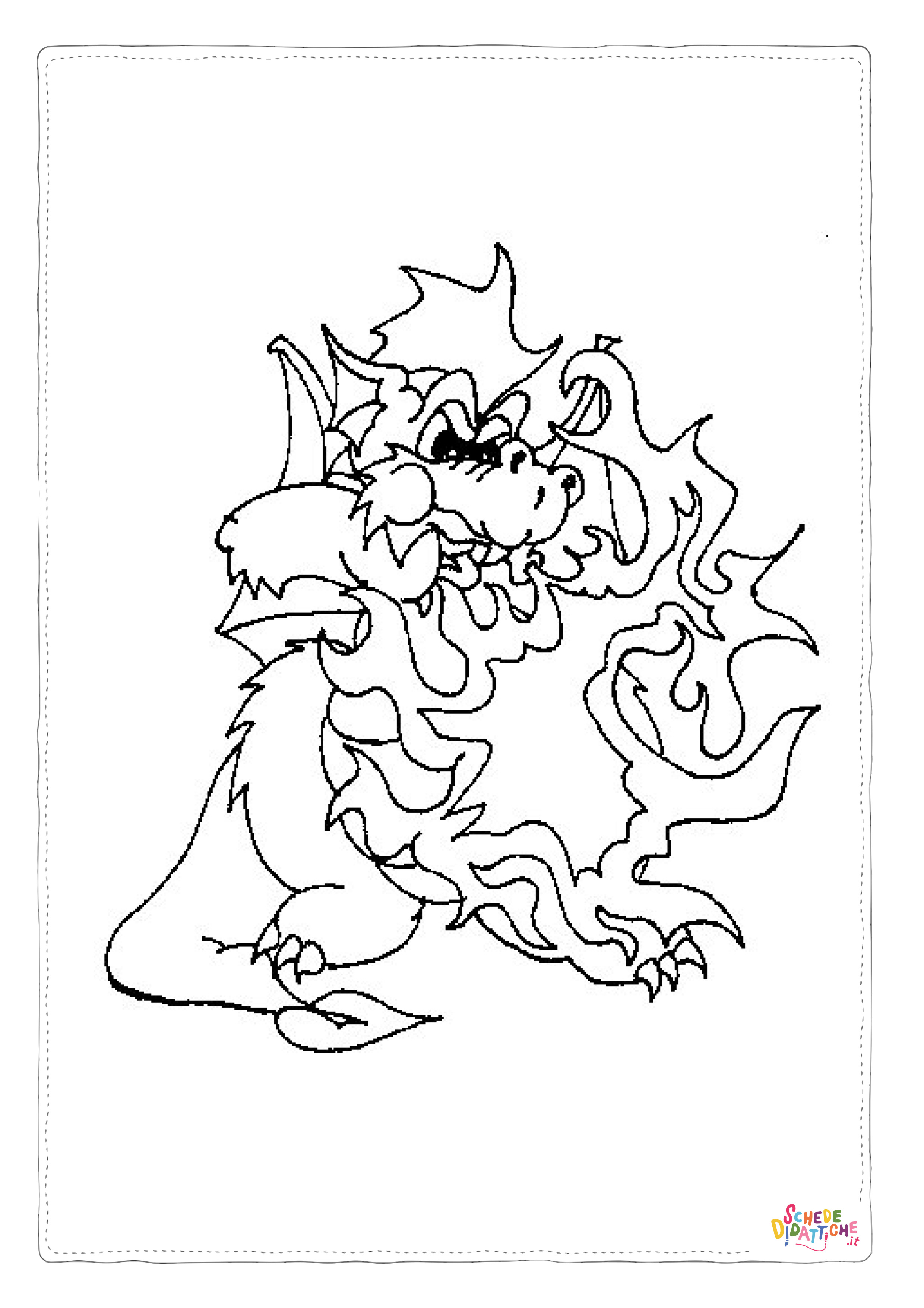 Disegno "Disegno di dragone da stampare e colorare 136" Disegno di dragone da stampare e colorare 136