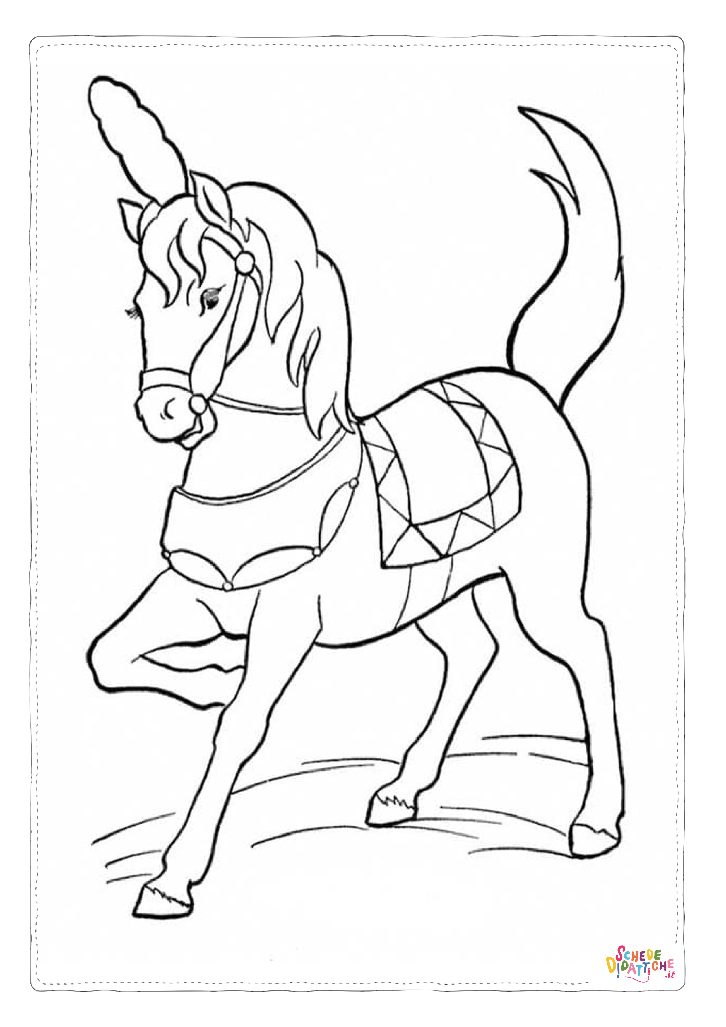 Disegno "Disegno di cavallo da stampare e colorare 130" Disegno di cavallo da stampare e colorare 130