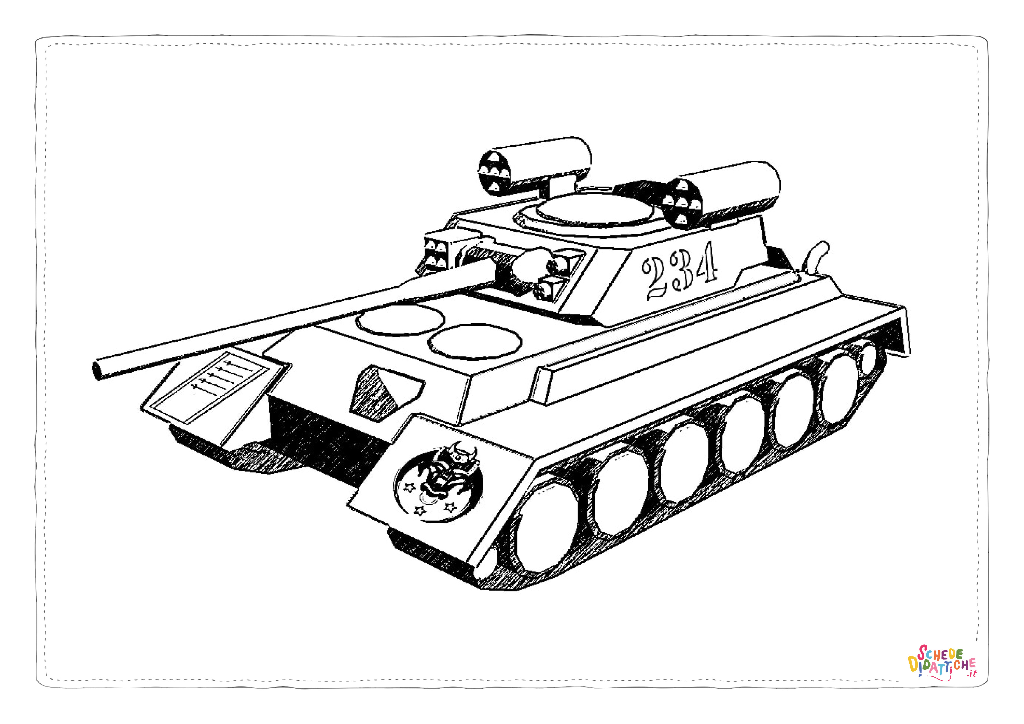 Disegno di carro armato da stampare e colorare 5