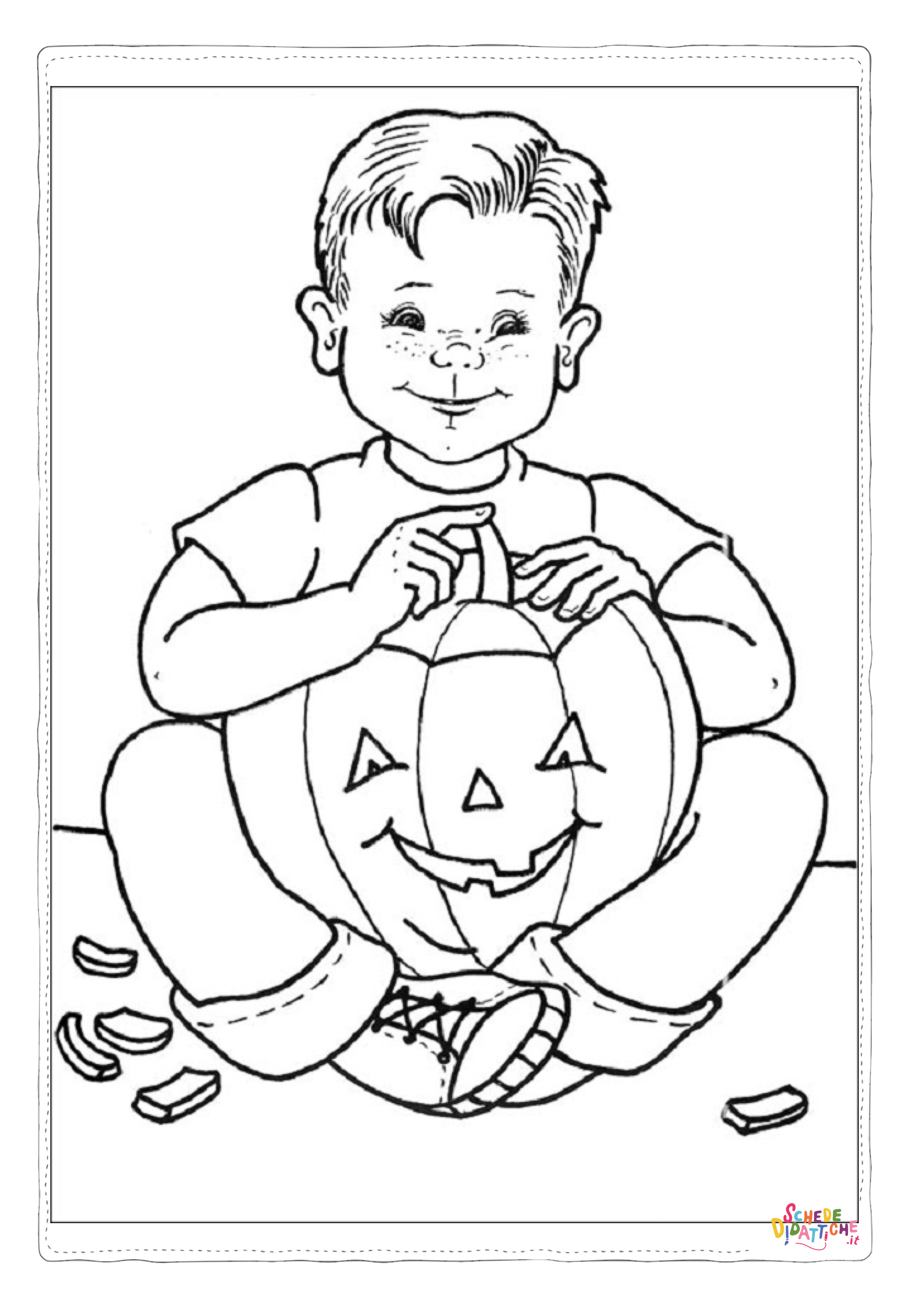 Disegno "Disegno di bambino ad Halloween da stampare e colorare 10" Disegno di bambino ad Halloween da stampare e colorare 10