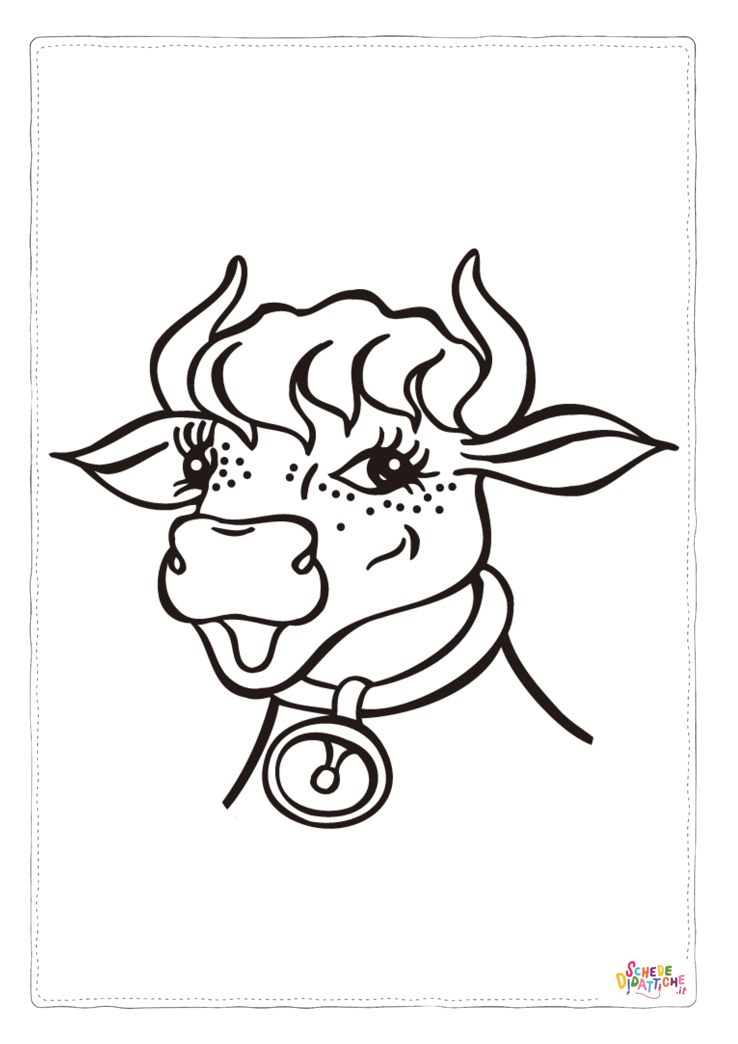 Disegno "Disegno di mucca da stampare e colorare 55" Disegno di mucca da stampare e colorare 55