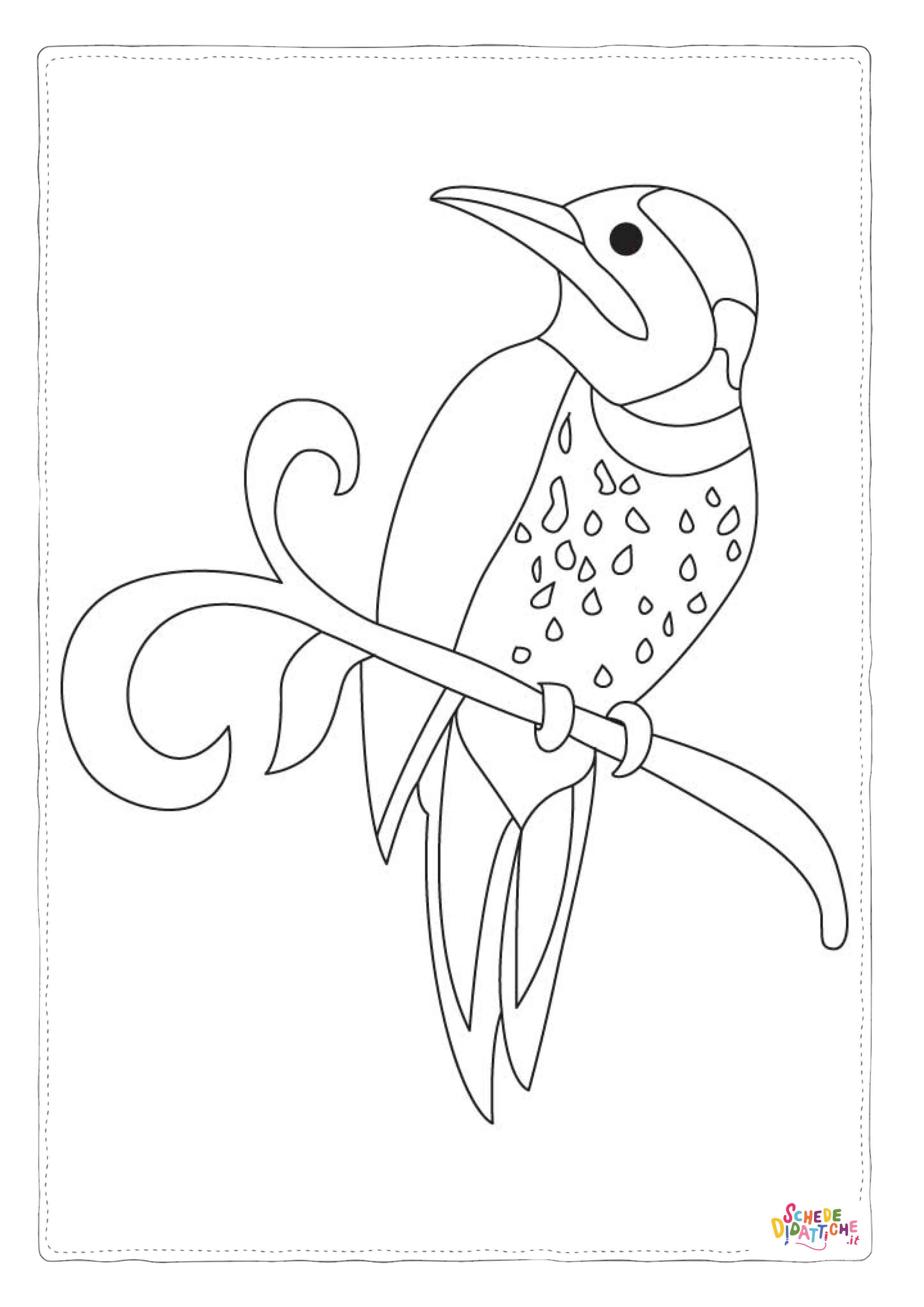 Disegno "Disegno di uccello da stampare e colorare 5" Disegno di uccello da stampare e colorare 5